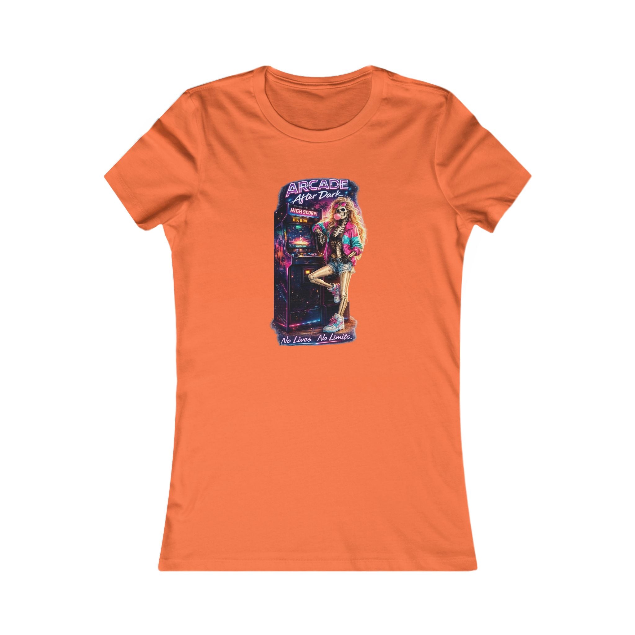 Women’s Graphic Tee — Retro Pinup Arcade 'Play Time' Vintage Neon Design