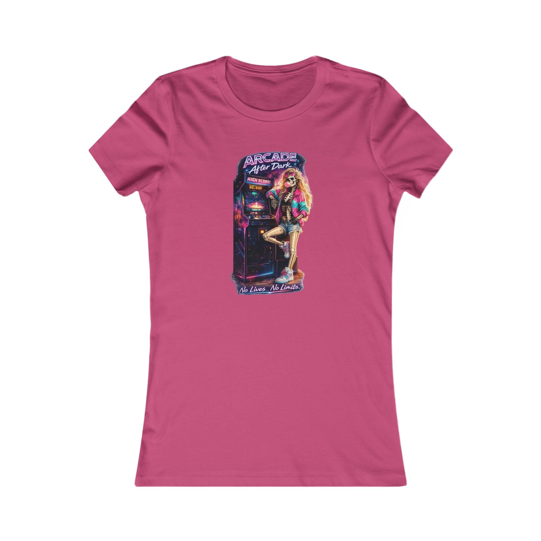 Women’s Graphic Tee — Retro Pinup Arcade 'Play Time' Vintage Neon Design
