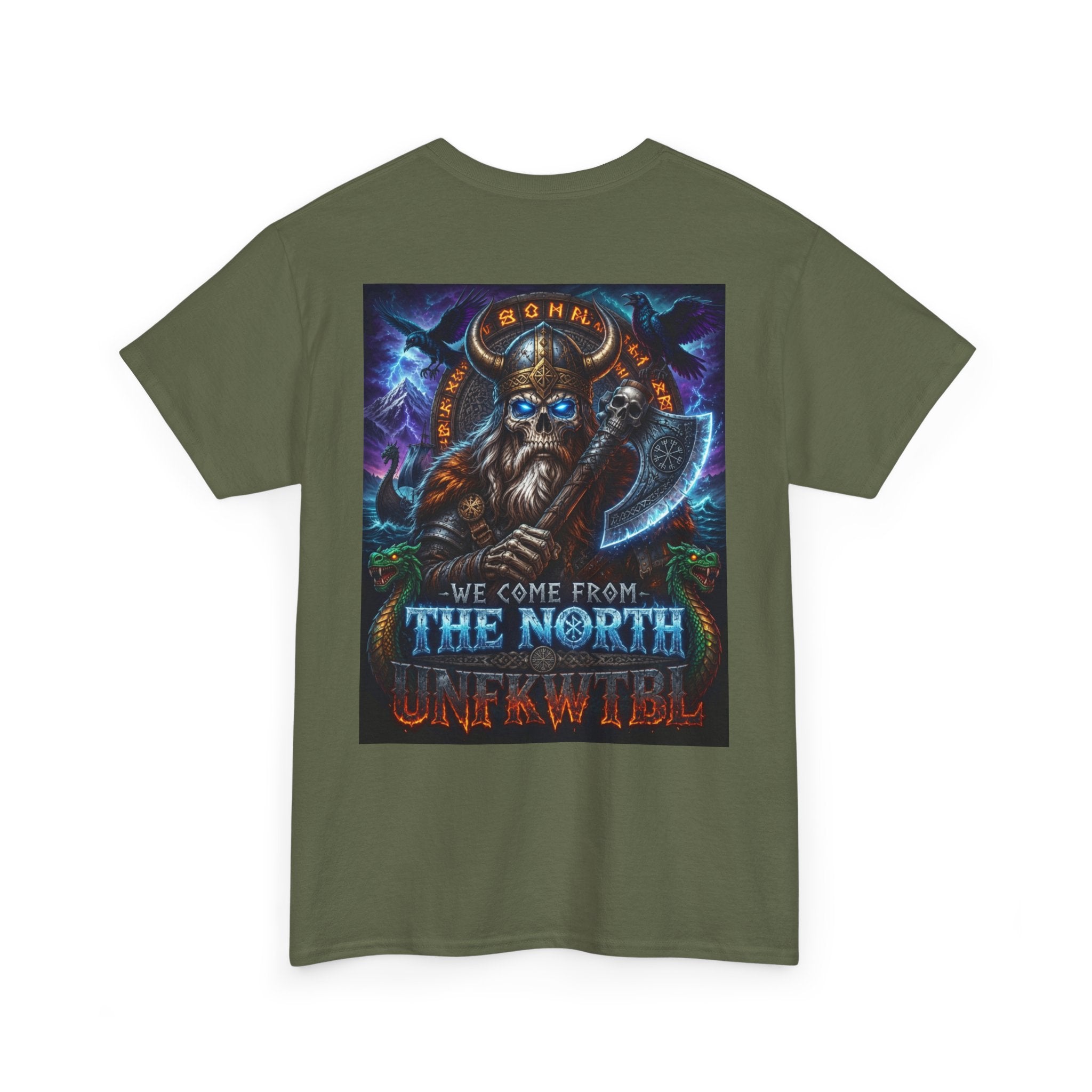 Viking Axe T-Shirt — "We Come From The North, Unafraid" Heavy Cotton Tee