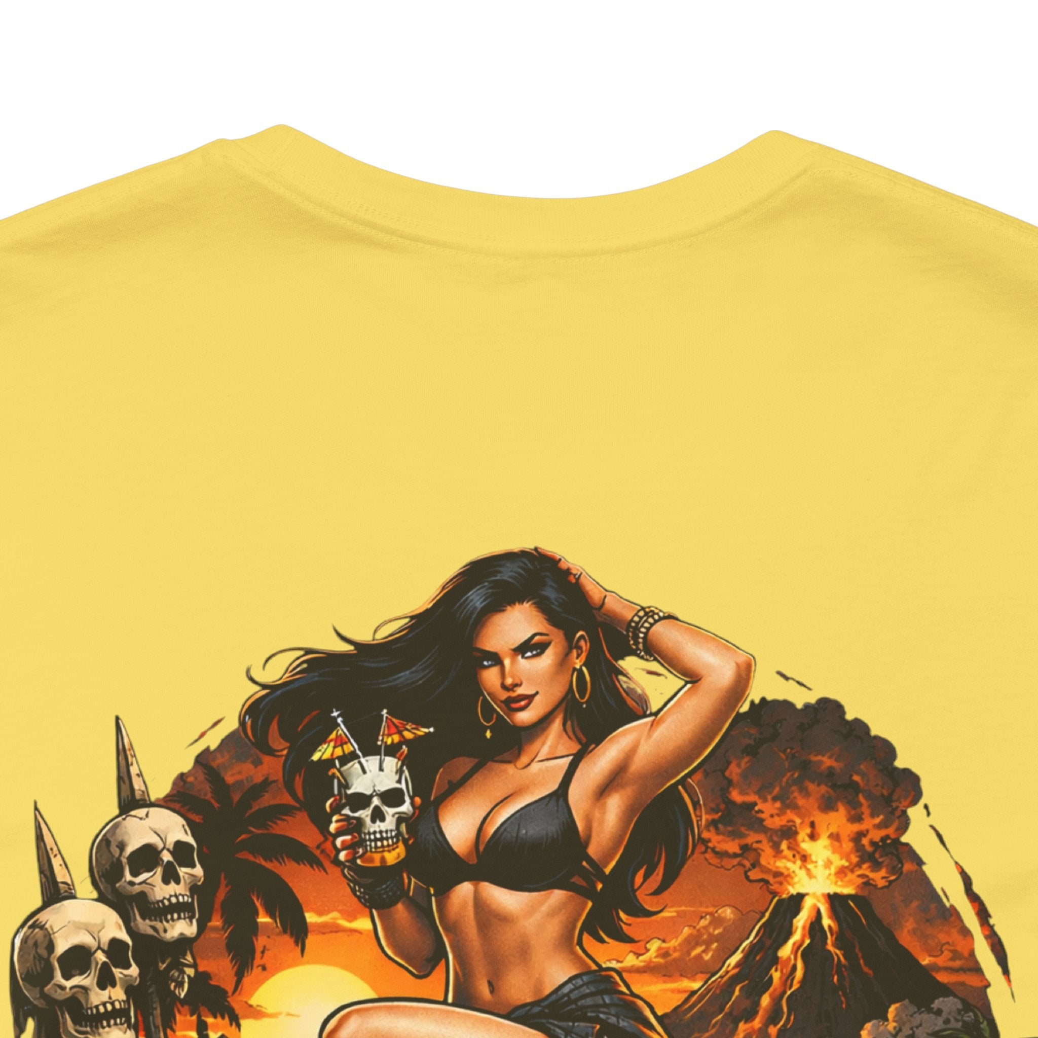 Paradise Has a Price T-Shirt — Tropical Pinup Skull Island Graphic Tee