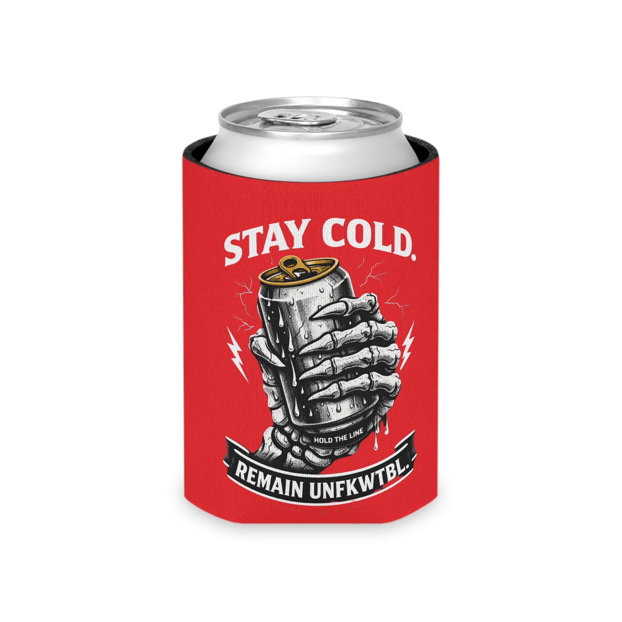 Stay Cold Can Cooler — Skull Hand & Trident Island Beer Koozie