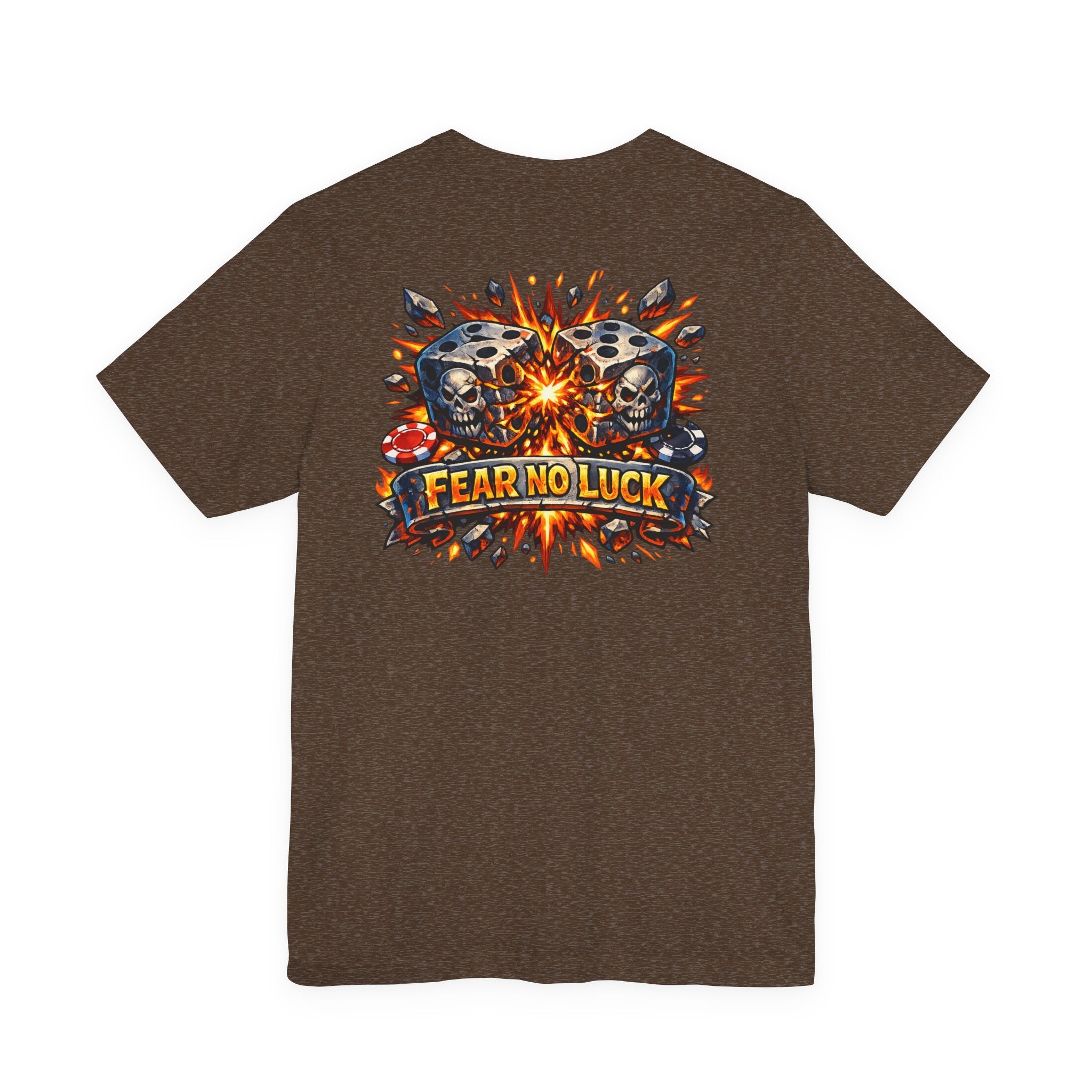 Fear No Luck Skull Graphic Tee — Bold Biker Poker T‑Shirt