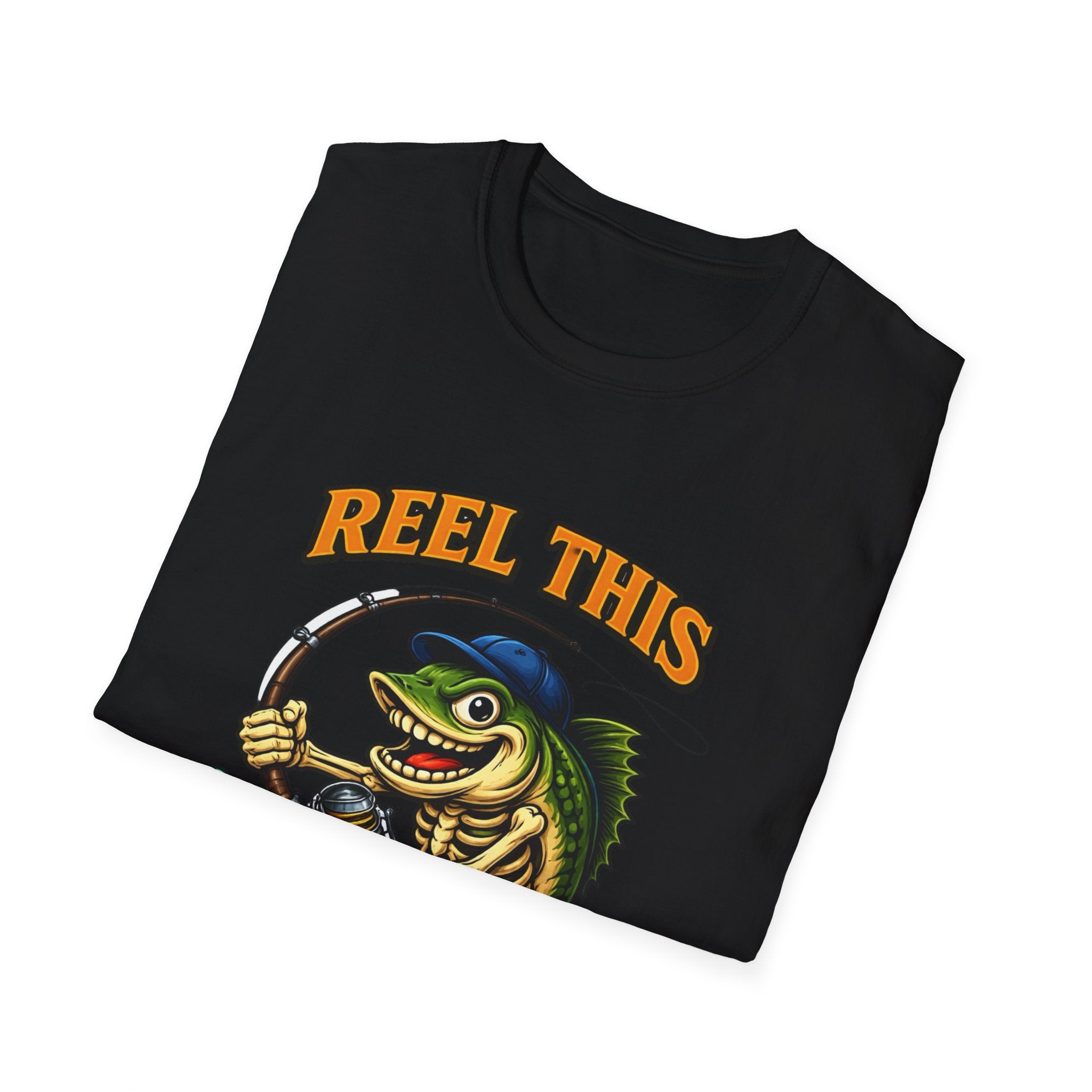 Fishing T-Shirt — "Reel This" Funny Bass Graphic Tee for Anglers
