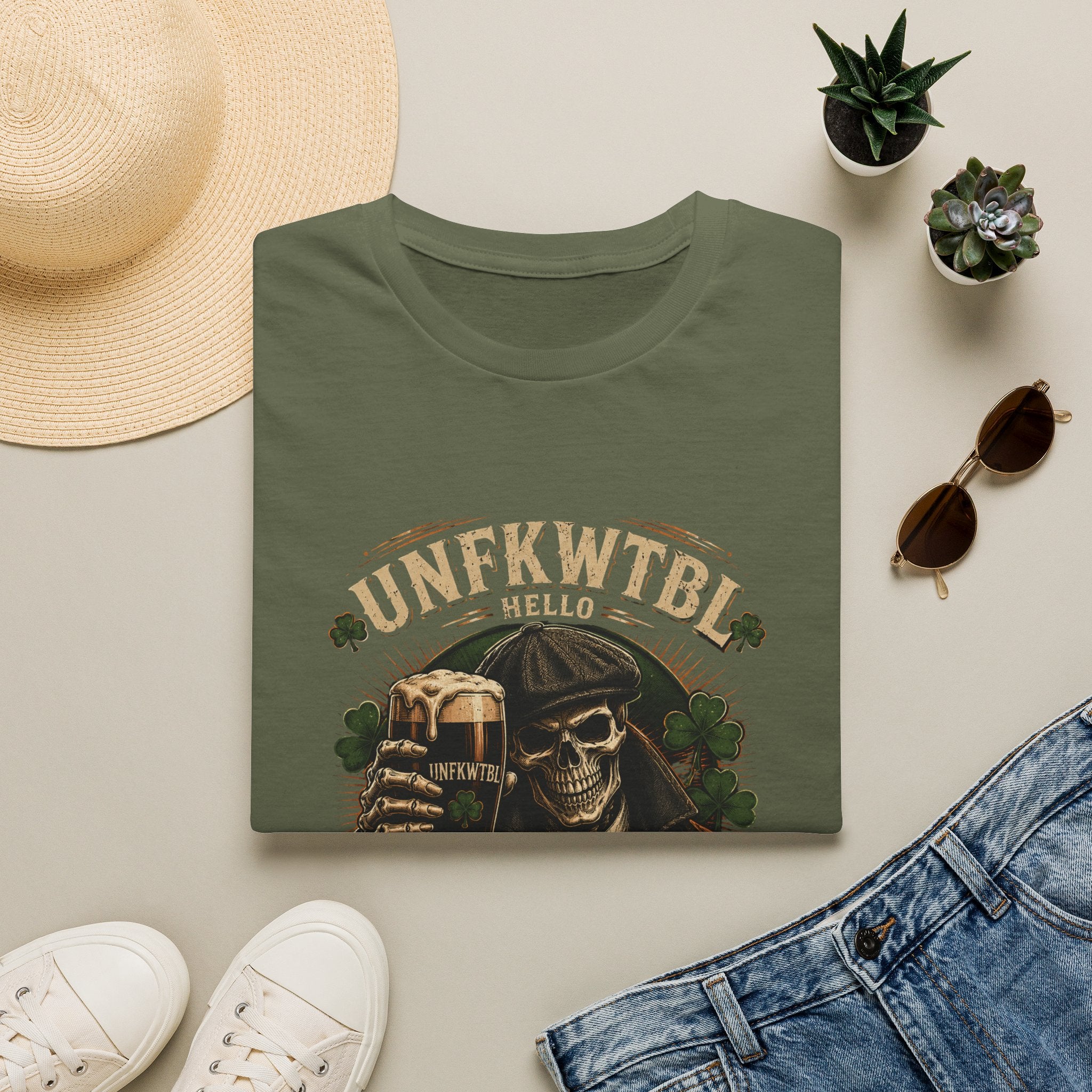 Darkness Hello T-Shirt — Skull & Beer Gothic Graphic Tee