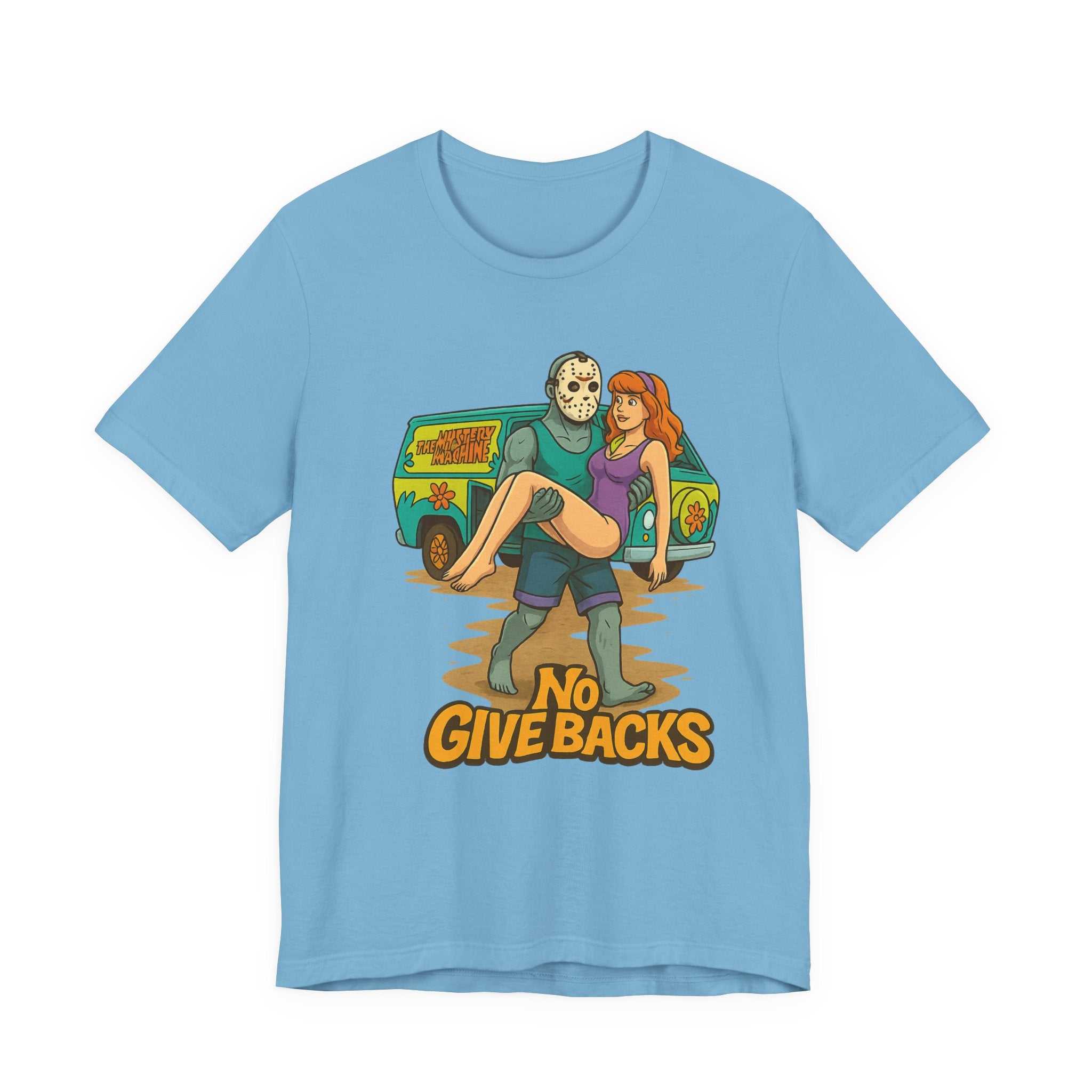 Horror Mashup Tee — 'No Give Backs' Jason & Daphne Retro Graphic T-Shirt
