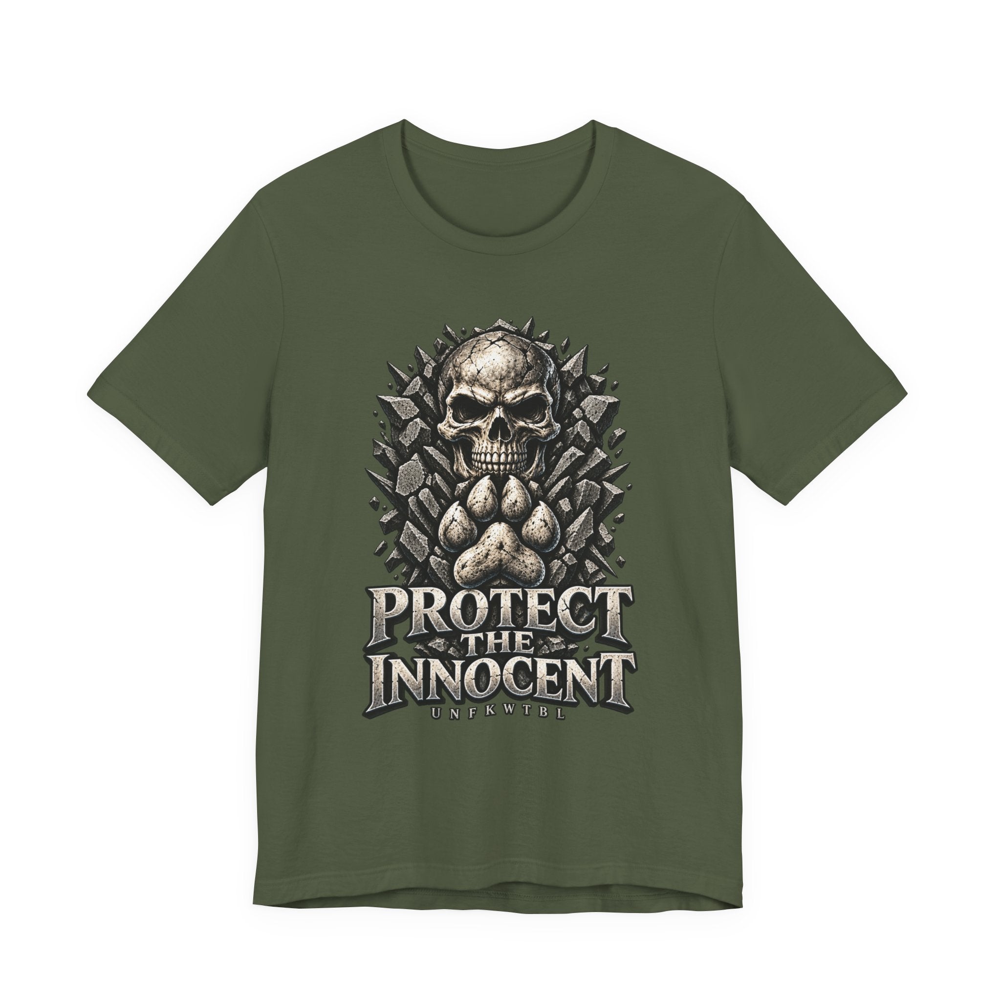 Protect the Innocent Skull Tee — "Harm Them... Answer For It." Statement T-Shirt