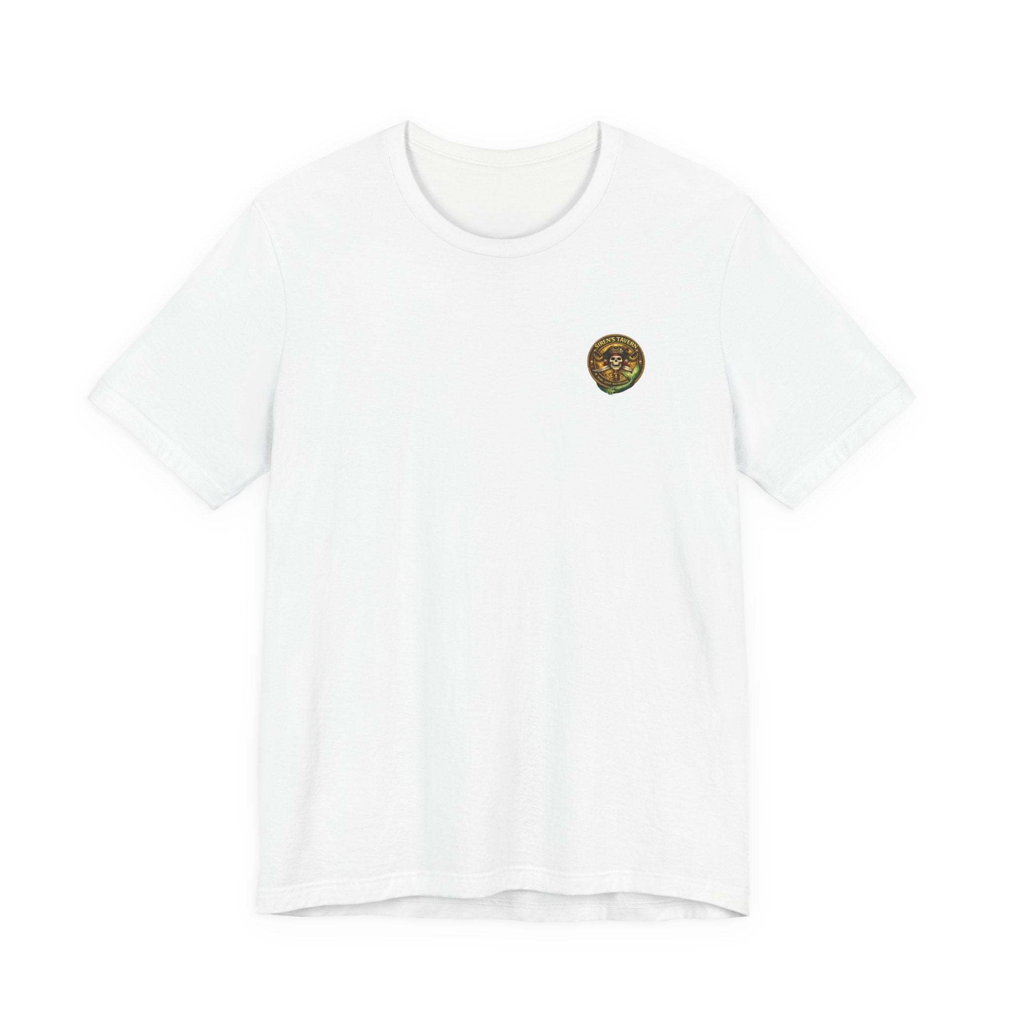 Pirate Skeleton & Mermaid Graphic Tee — Nautical Skull Crew Neck Shirt