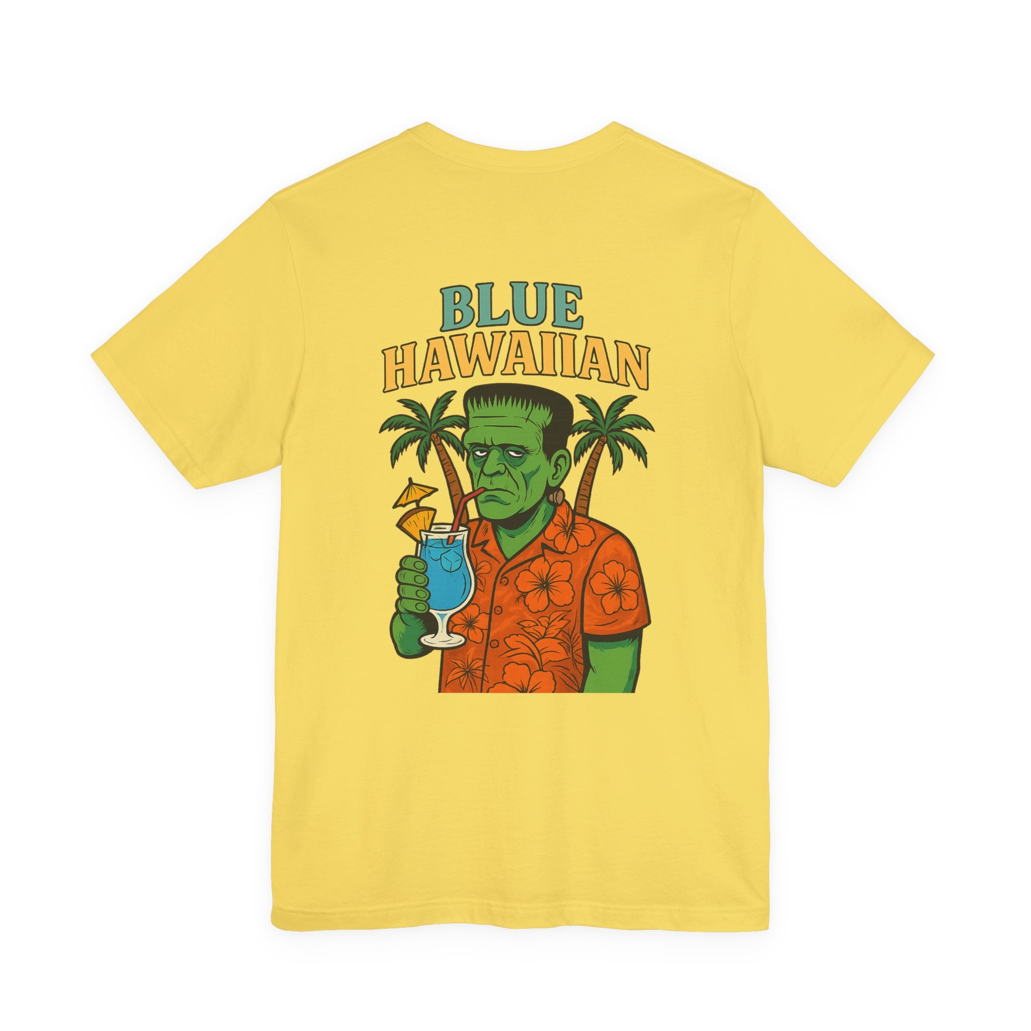 Blue Hawaiian Monster T-Shirt — Tropical Frankenstein Cocktail Graphic Tee