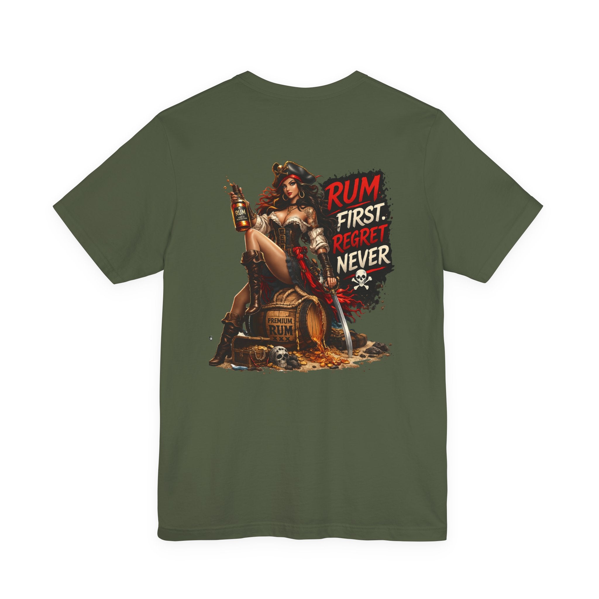 Rum First Regret Never Pirate Graphic Tee