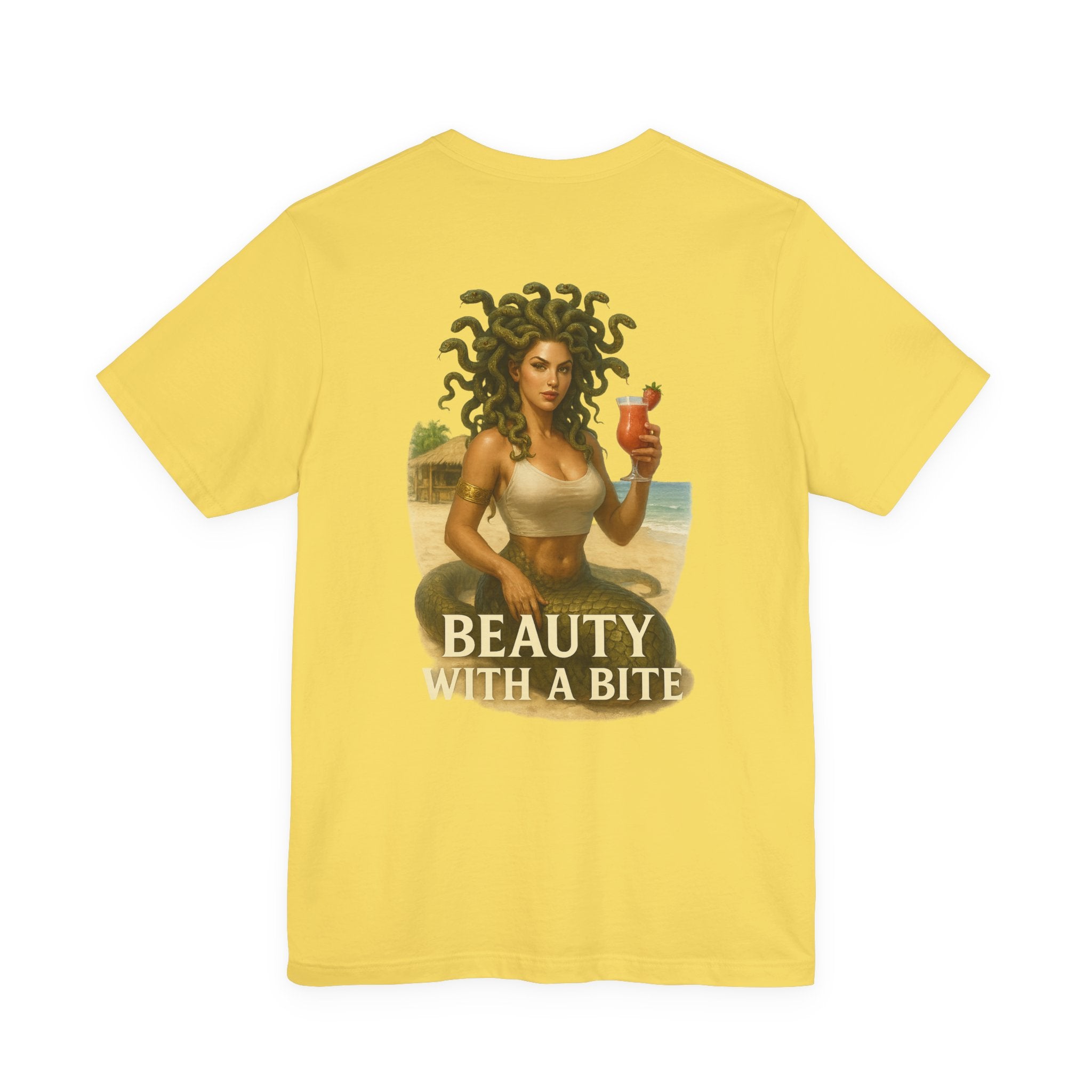 Medusa Beach Tee — "Beauty With a Bite" Graphic T-Shirt