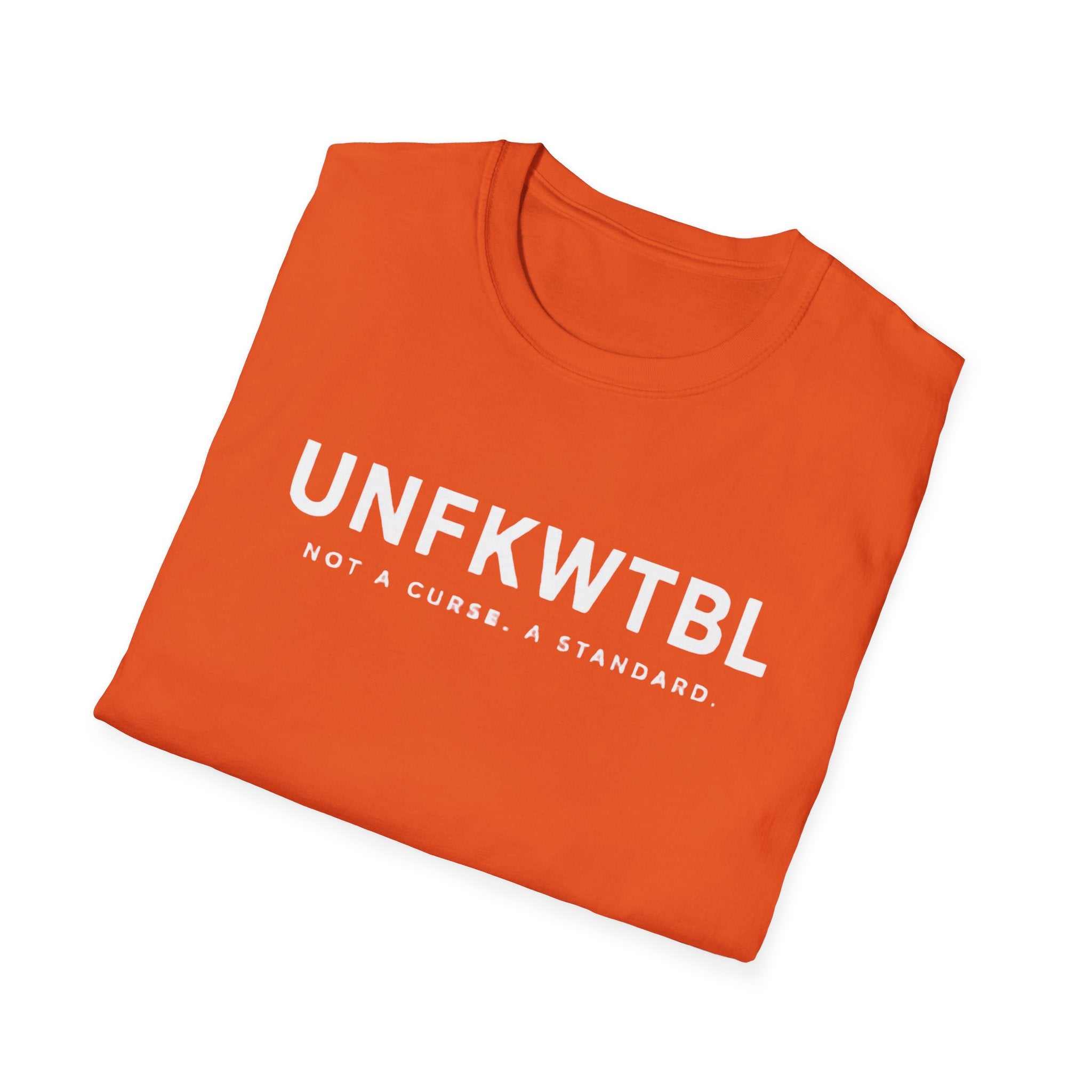 UNFKWTBL Not A Curse minimalist statement tee in lightweight cotton with bold chest print