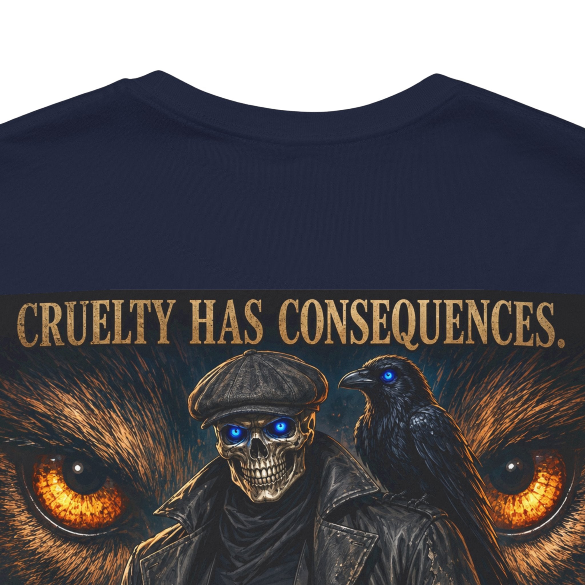 Skull & Wolf T-Shirt — "Cruelty Has Consequences" Gothic Animal Rights Tee