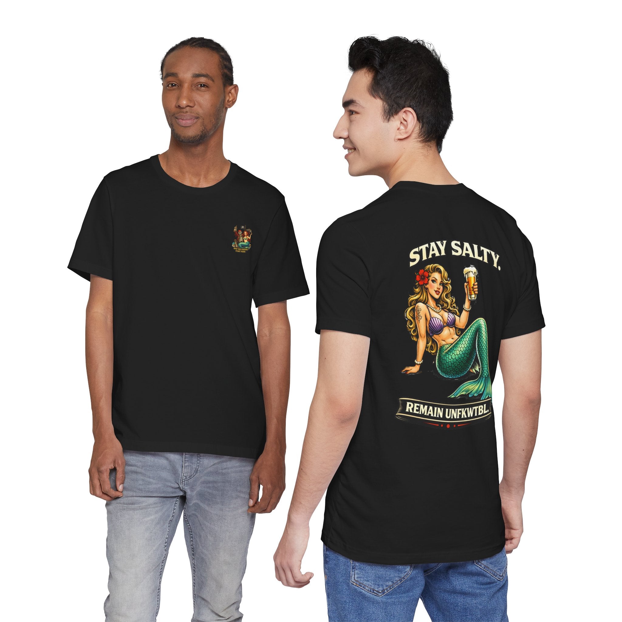 Stay Salty Mermaid T-Shirt — 'Remain UNFKWTBL' Vintage Beach Tee
