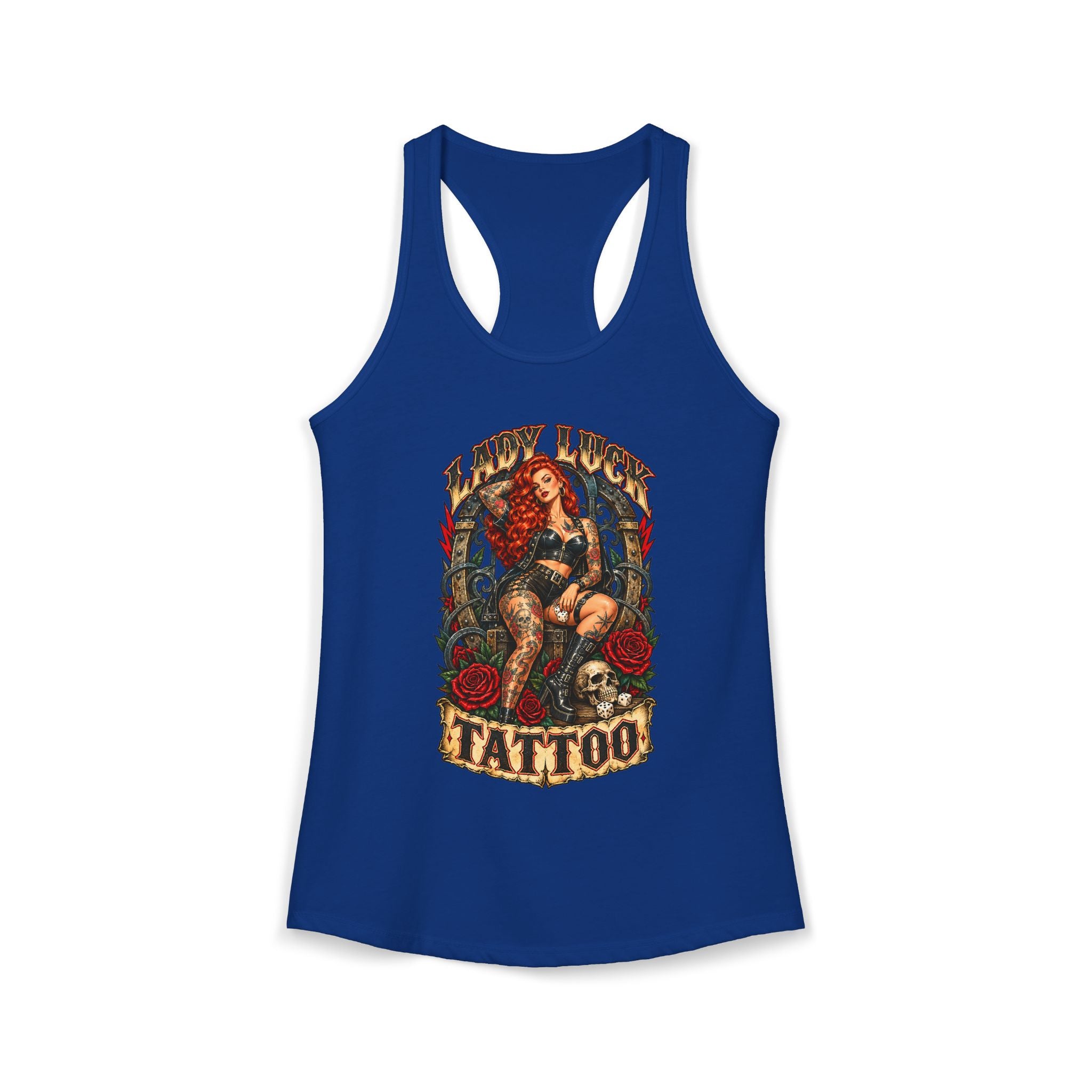 Lady Luck Tattoo Rebel Pinup Women’s Racerback Tank