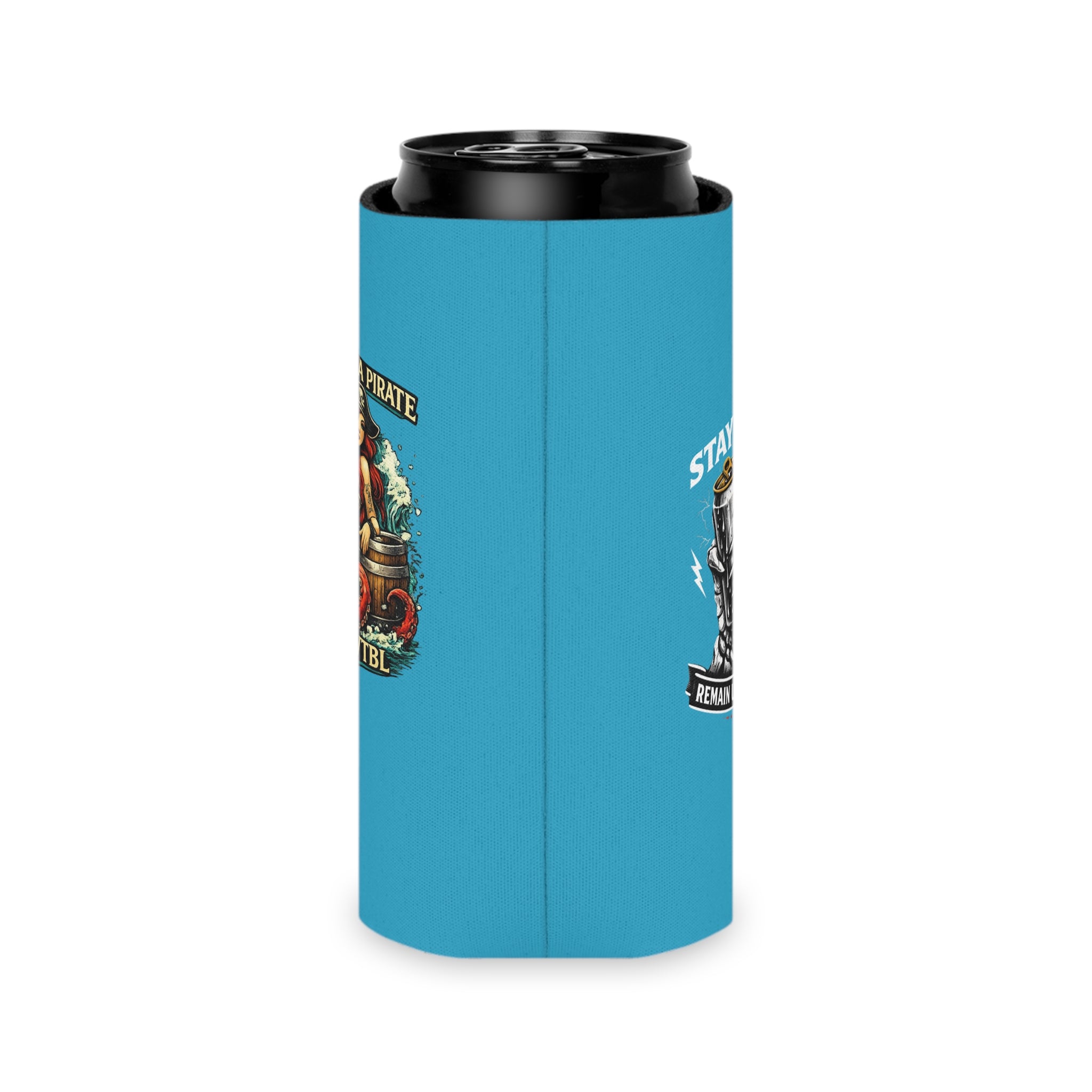Can Cooler — "Drink Like a Pirate / Stay Cold" Mermaid & Skull Beer Koozie