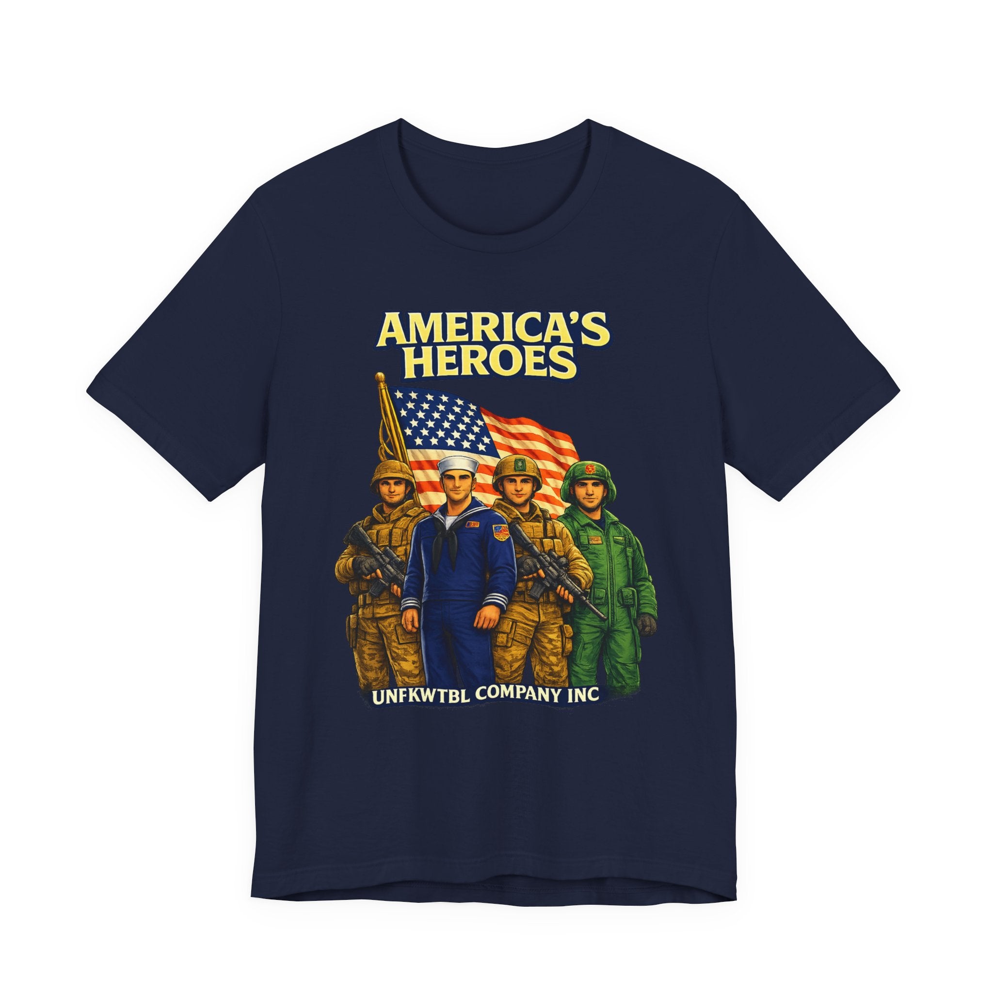America's Heroes T-Shirt — Patriotic Military Vintage Graphic Tee