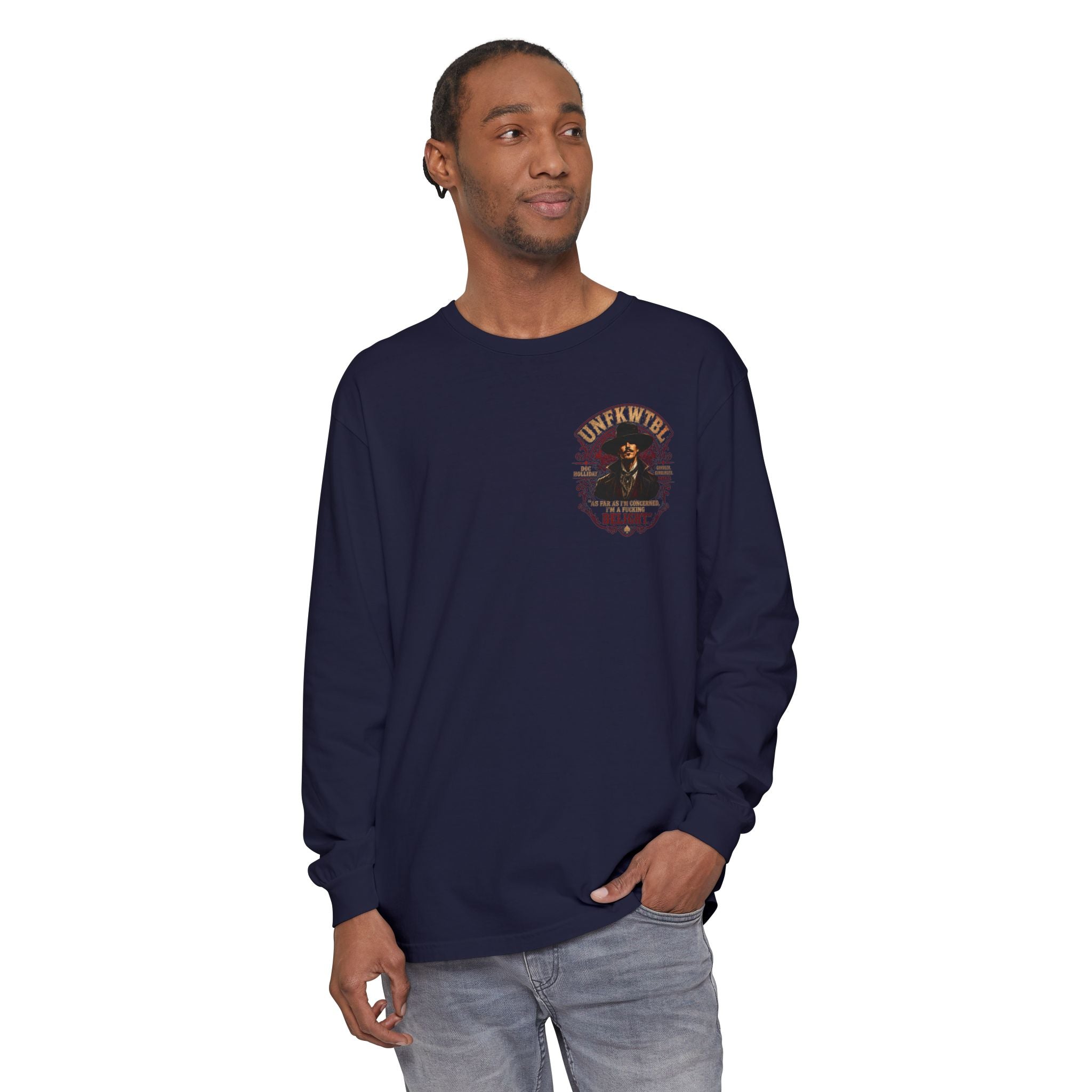 Unfkwtbl Vintage Western Long Sleeve T‑Shirt — Gunslinger Graphic