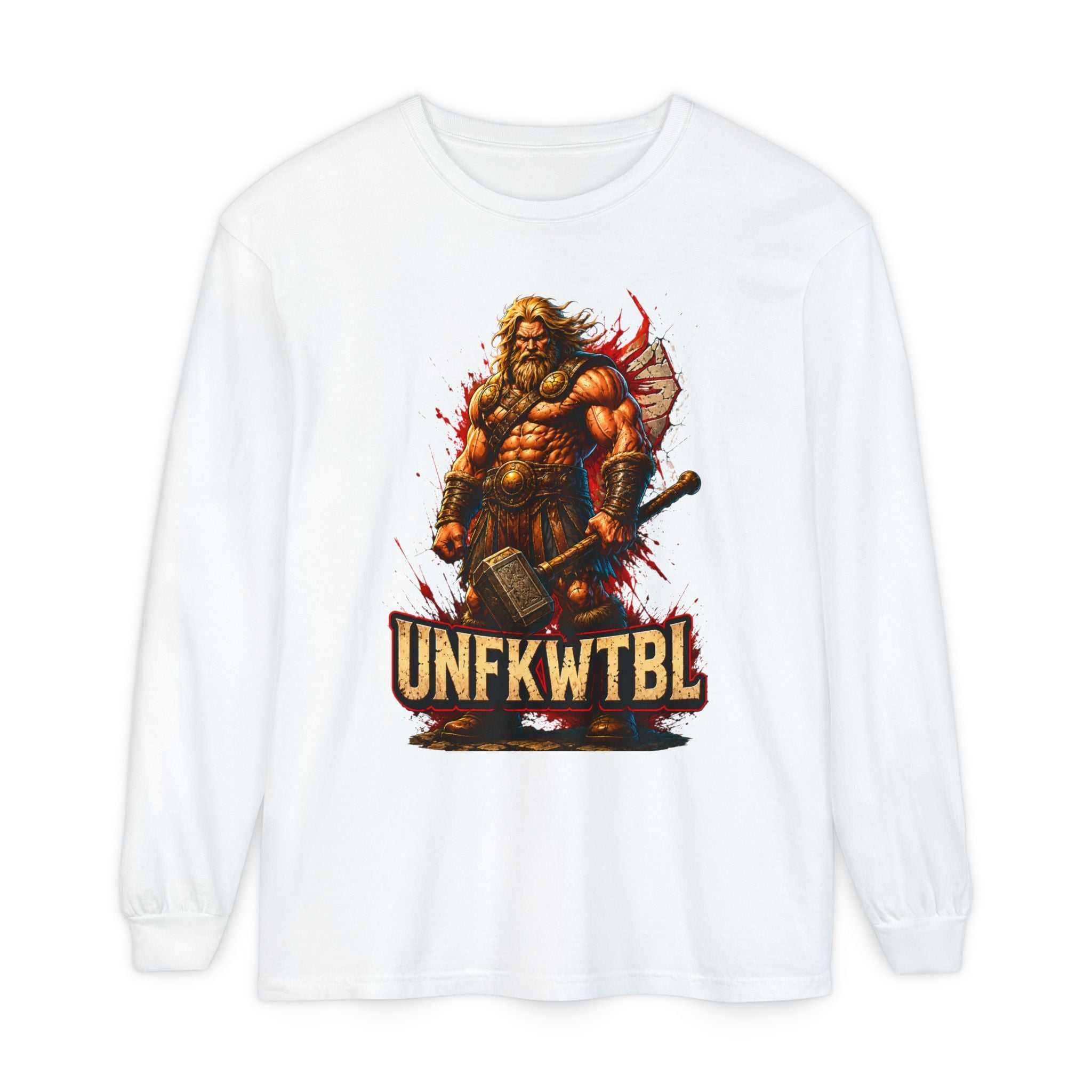 Viking Warrior Long Sleeve Tee — 'UNFKWTBL' Graphic