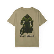 Death Dealer chopper ride to hell graphic unisex garment-dyed t-shirt in beige