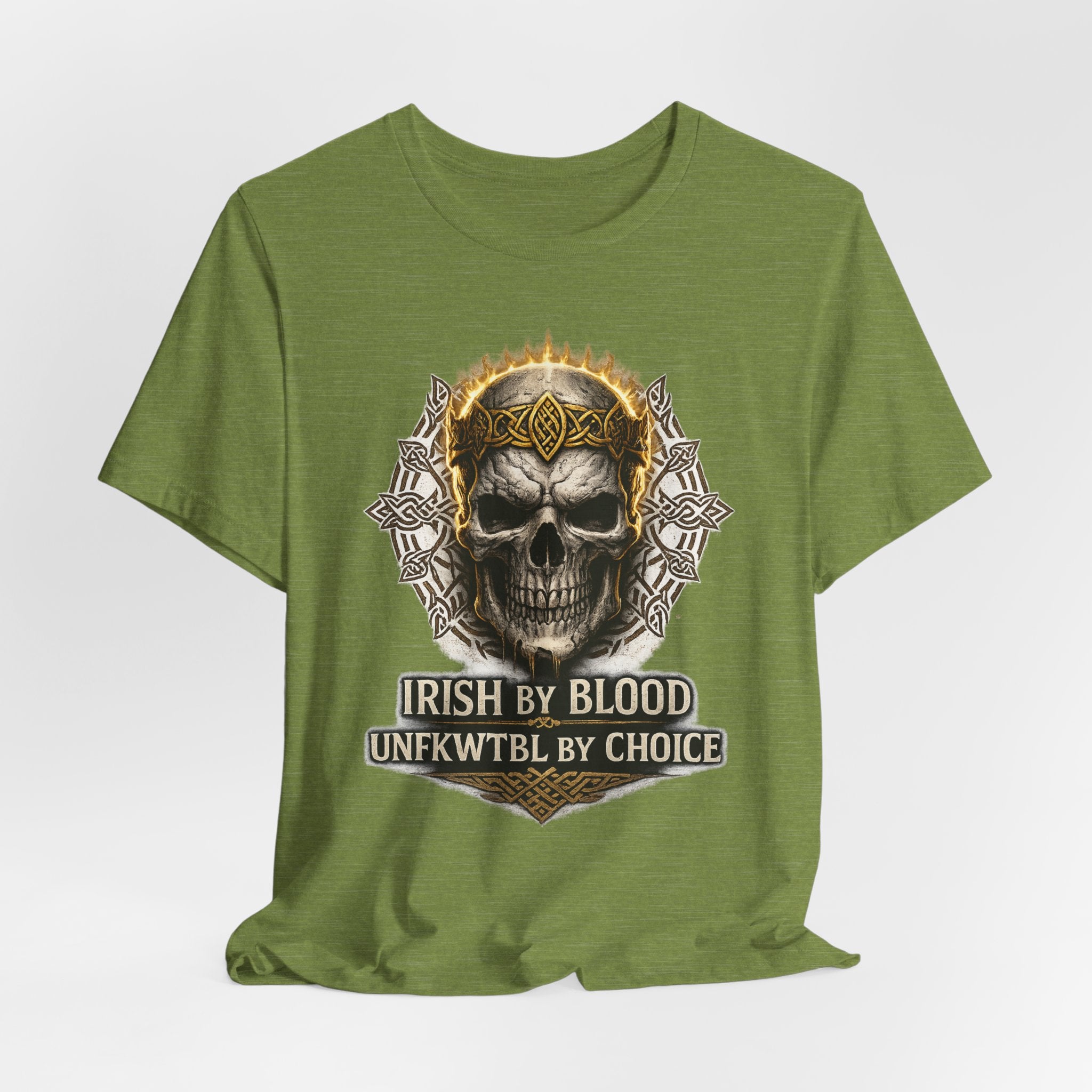 Skull Irish Tee — "Irish by Blood, Unfkwtbl by Choice" Graphic T-Shirt