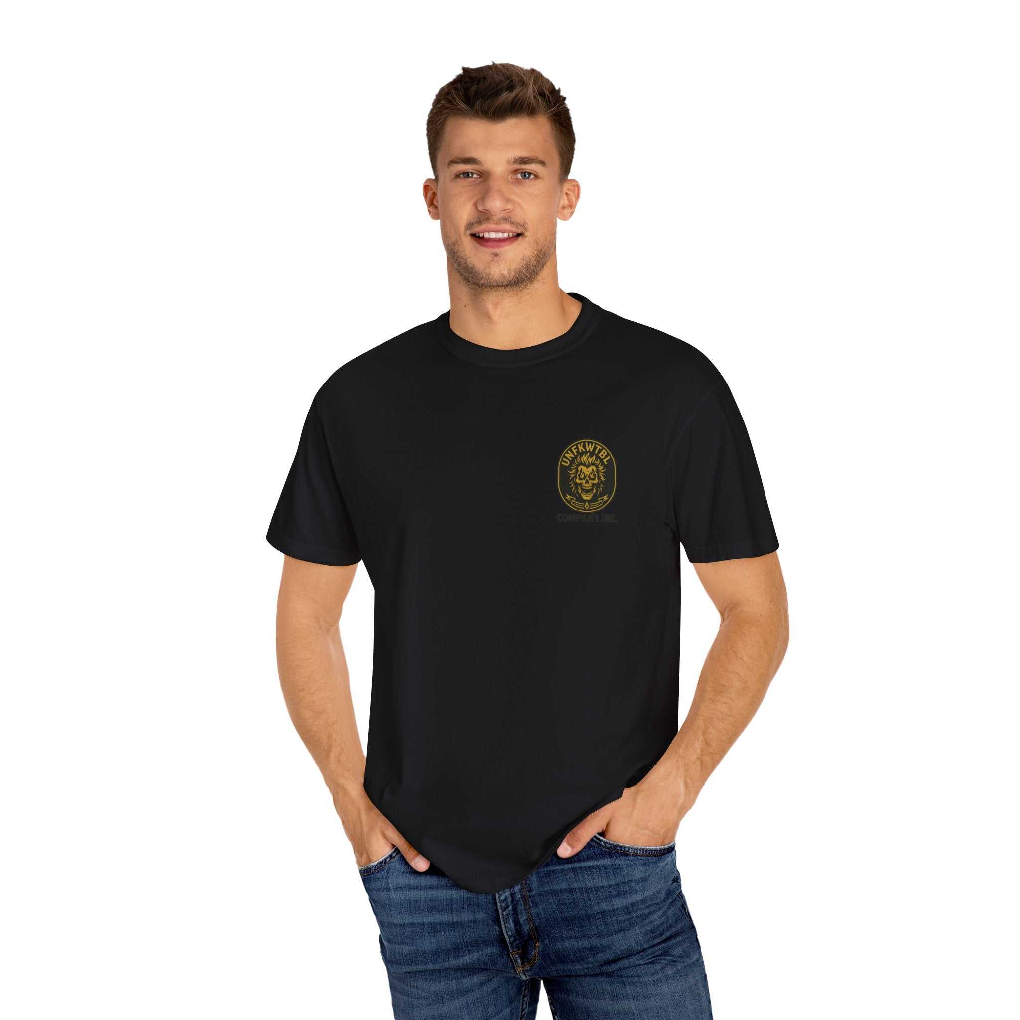 Unisex Hades Pool Hall garment-dyed t-shirt in vibrant colors with durable double-needle stitching