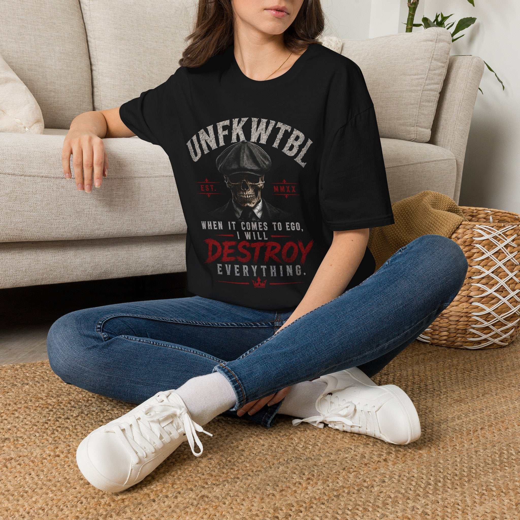 Skull Peaky Blinders T-Shirt — UNFKWTBL “Destroy Everything” Graphic Tee