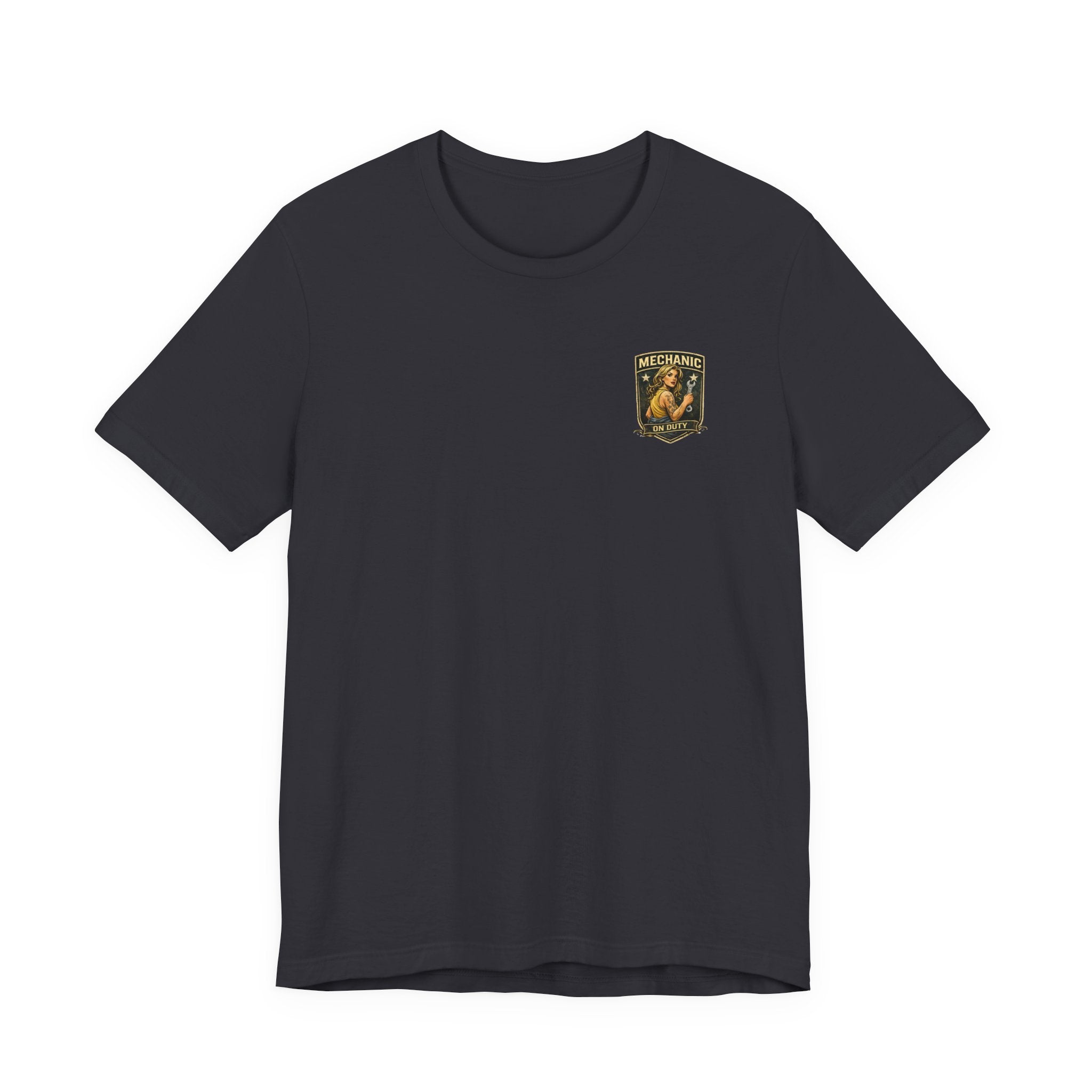 Mechanic On Duty Tee — Retro Pinup Garage T-Shirt