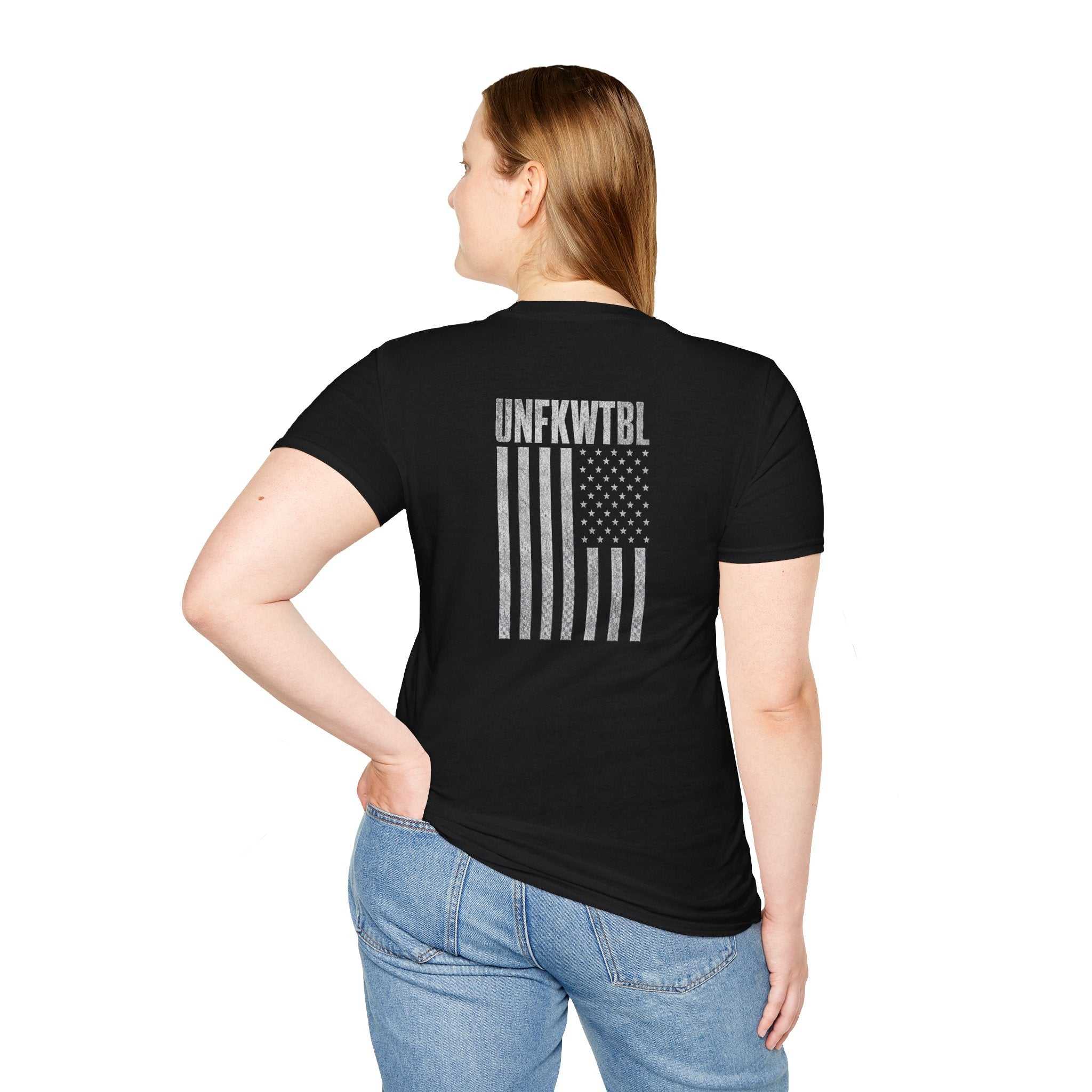 UNFKWTBL T-Shirt with bold distressed "Respect Few. Fear None." print on soft lightweight cotton tee