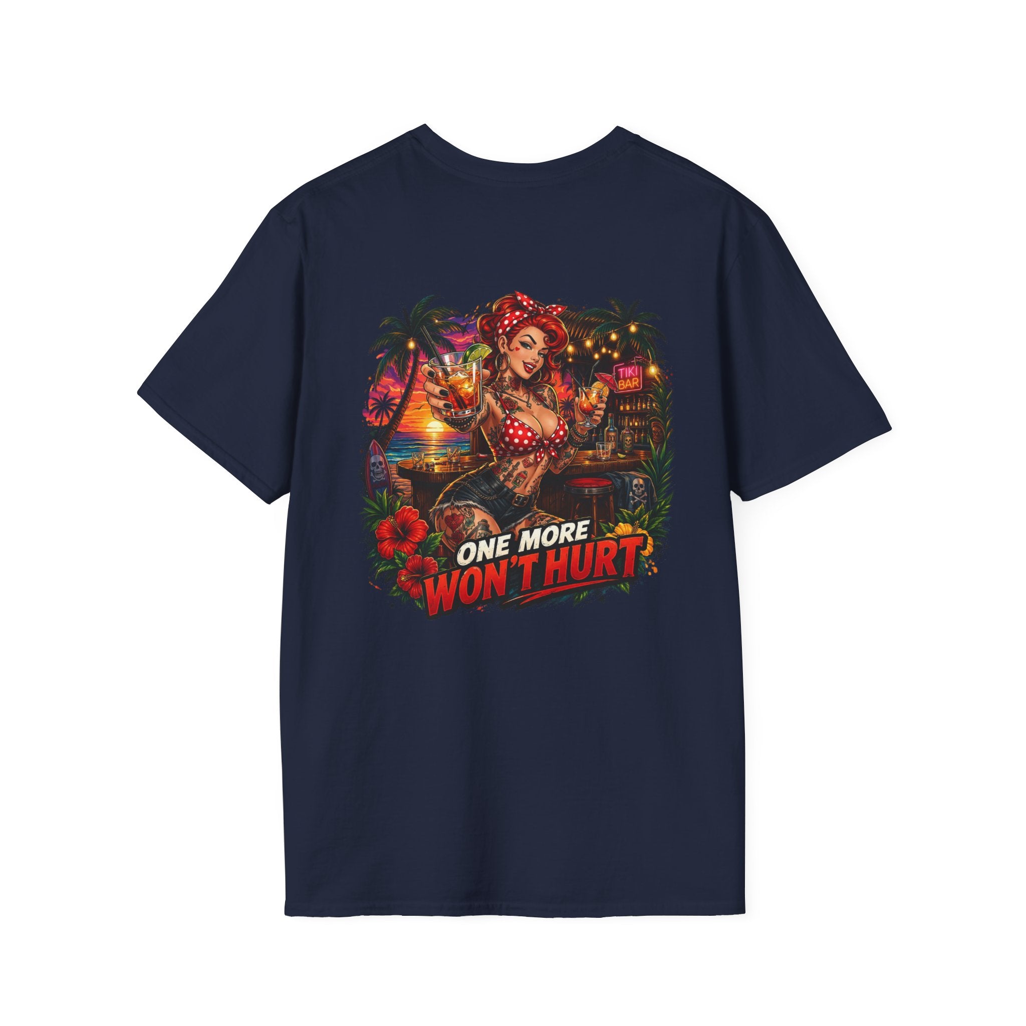 T-Shirt — Retro Pinup Beach Graphic “One More Won’t Hurt”