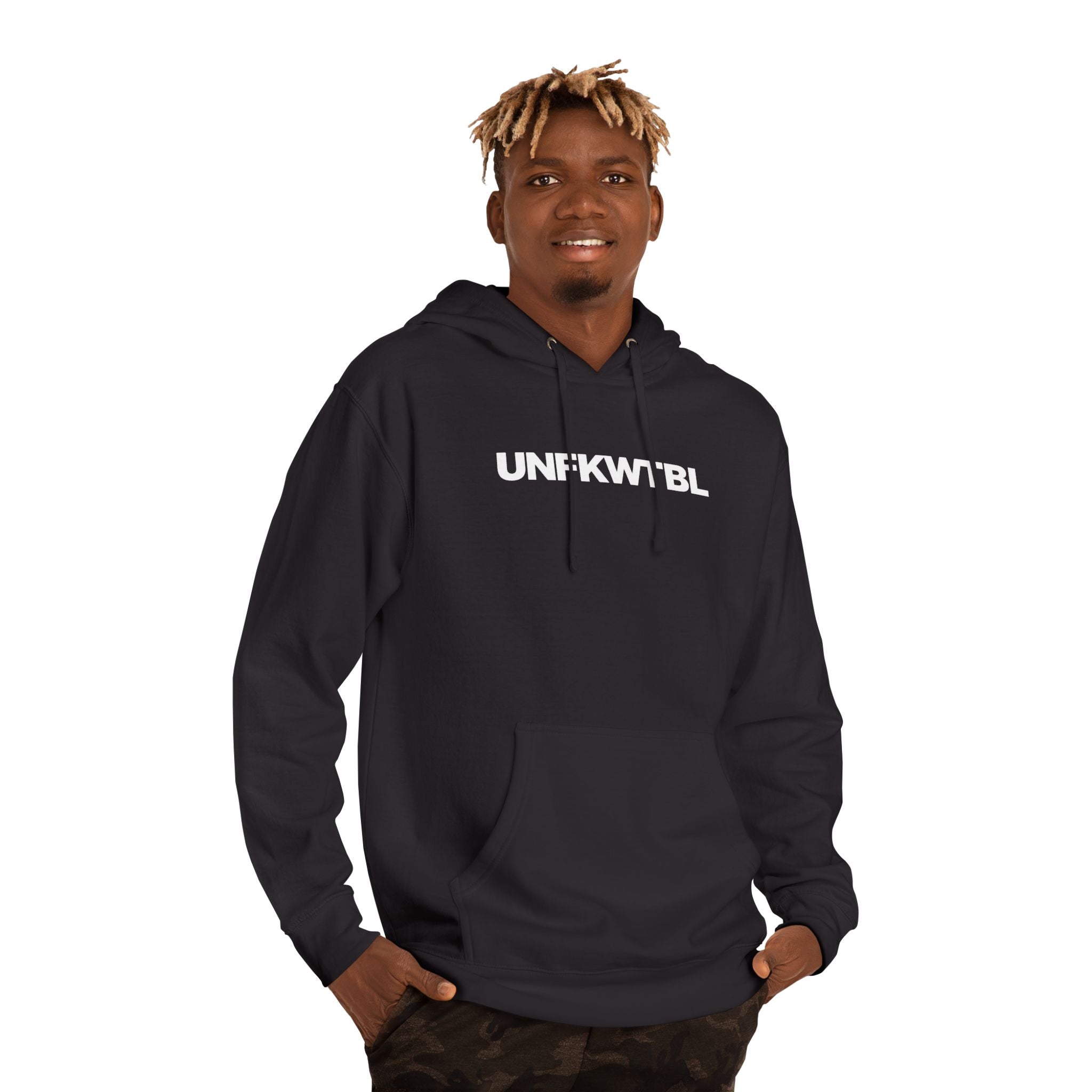 UNFKWTBL Signature Hoodie — Minimal Navy Graphic Pullover