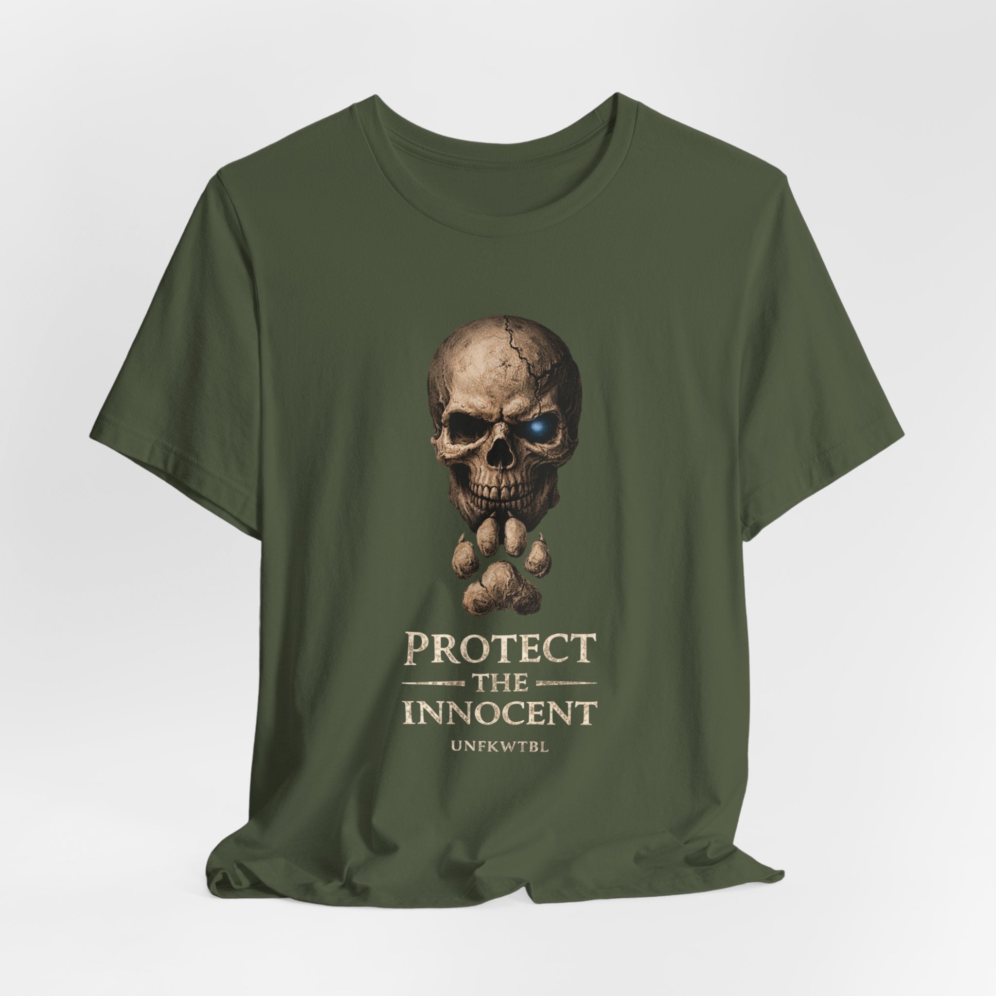 Protect the Innocent Skull Tee — "Harm Them... Answer For It." Statement T-Shirt