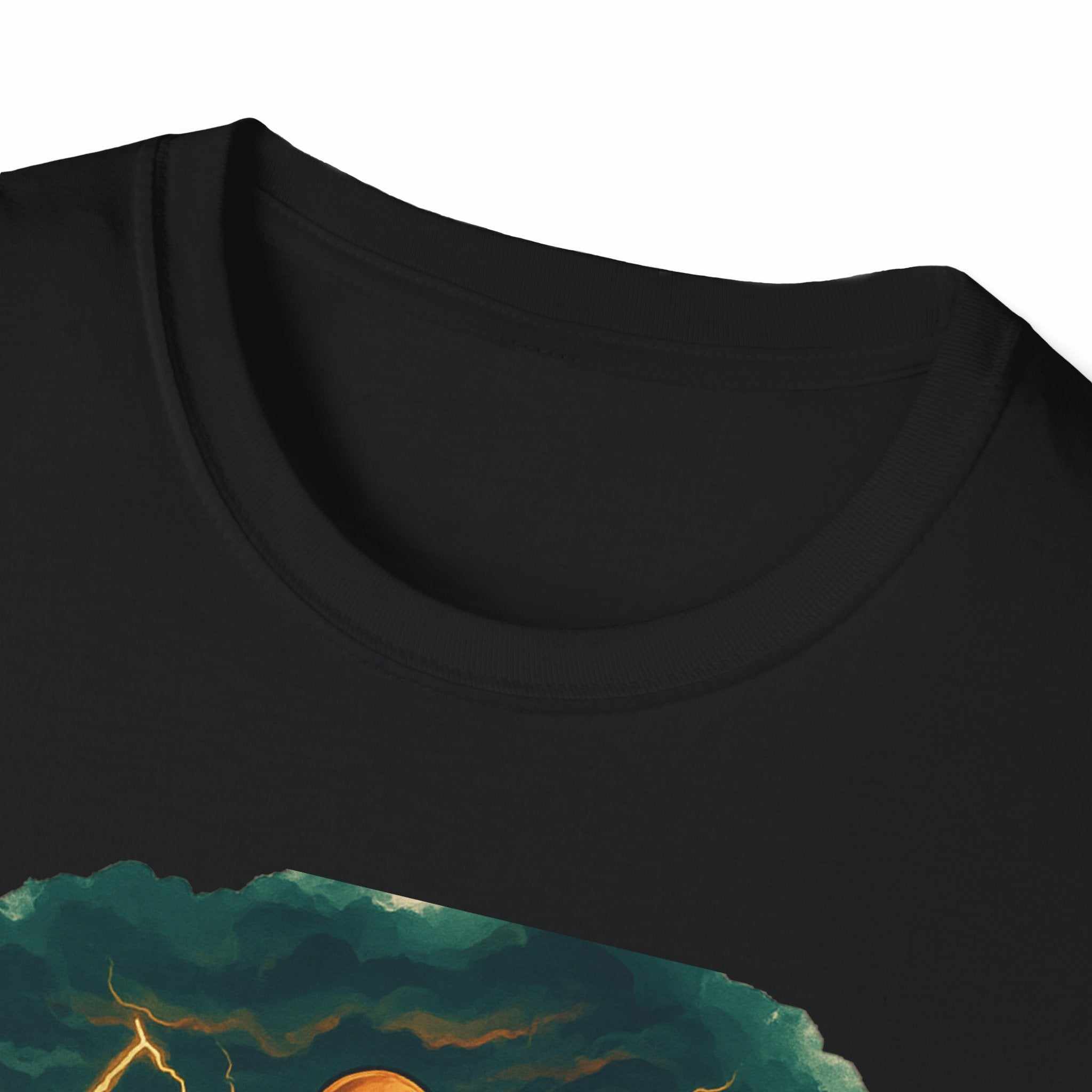 Unisex T-shirt with Atlas Strength Storm of Life design, 100% cotton, classic fit, durable and comfortable