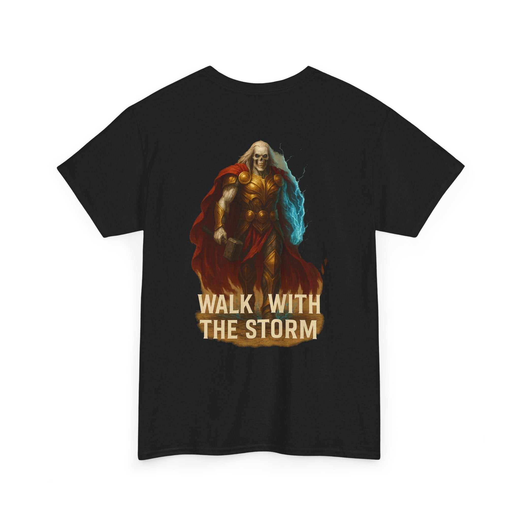 Thor Lightning graphic unisex tee with bold Norse mythology design on heavy cotton fabric
