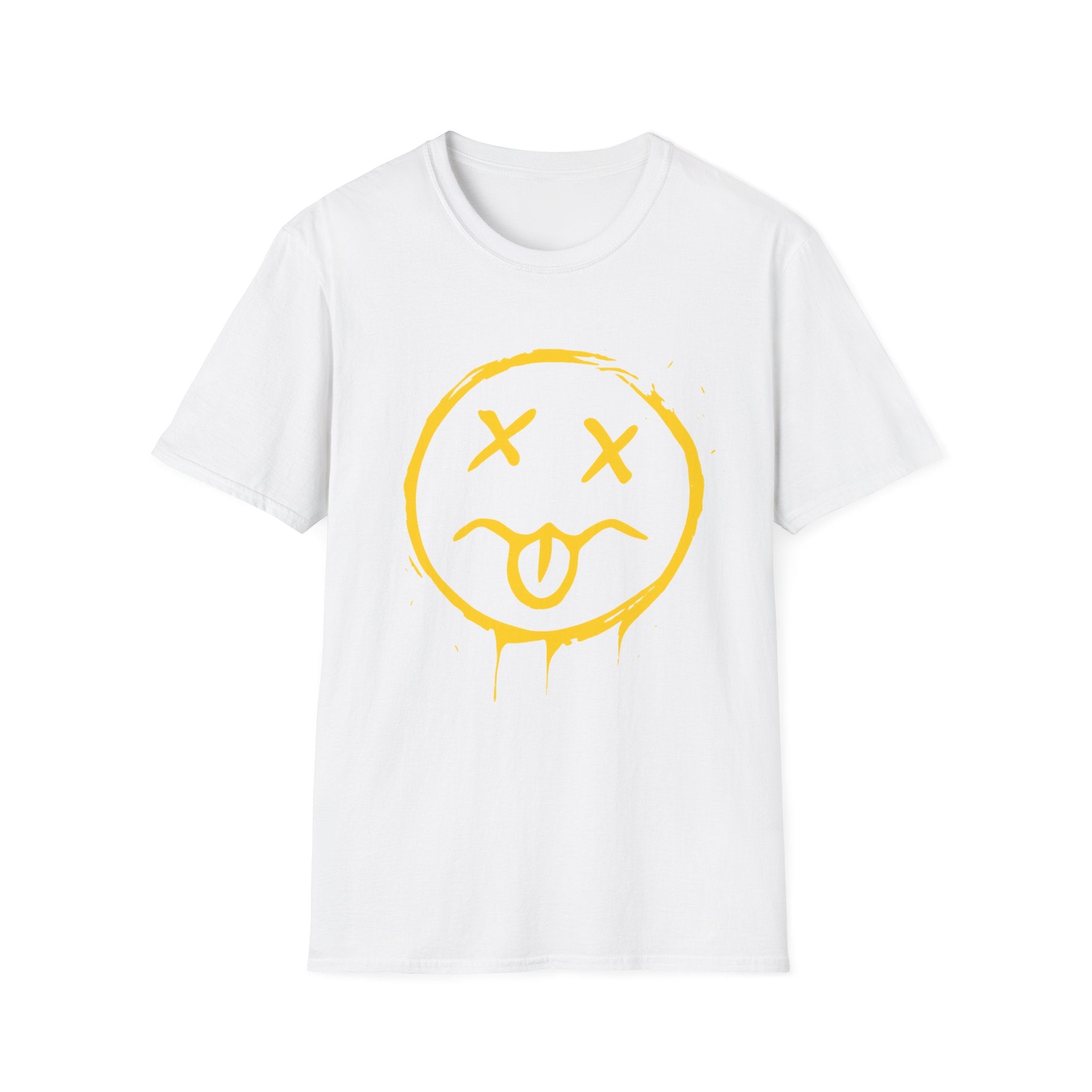 Smiley Face T-Shirt — Yellow Drip Graffiti Emoji Tee