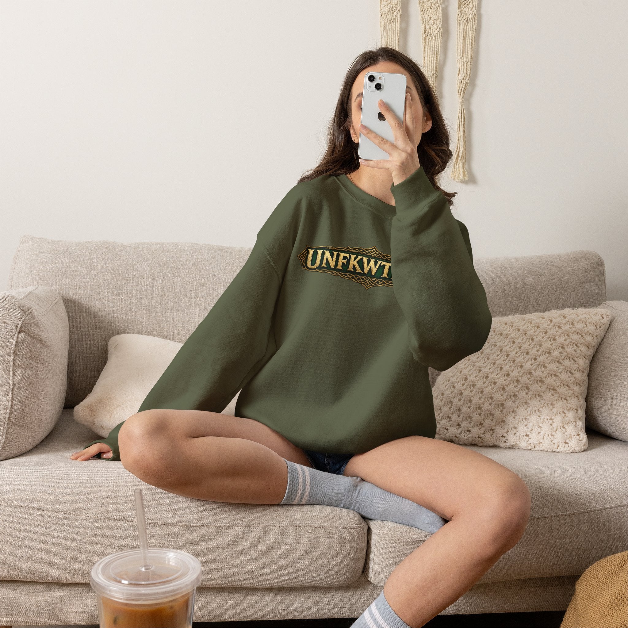 UNFKWTBL Vintage Crest Crewneck Sweatshirt