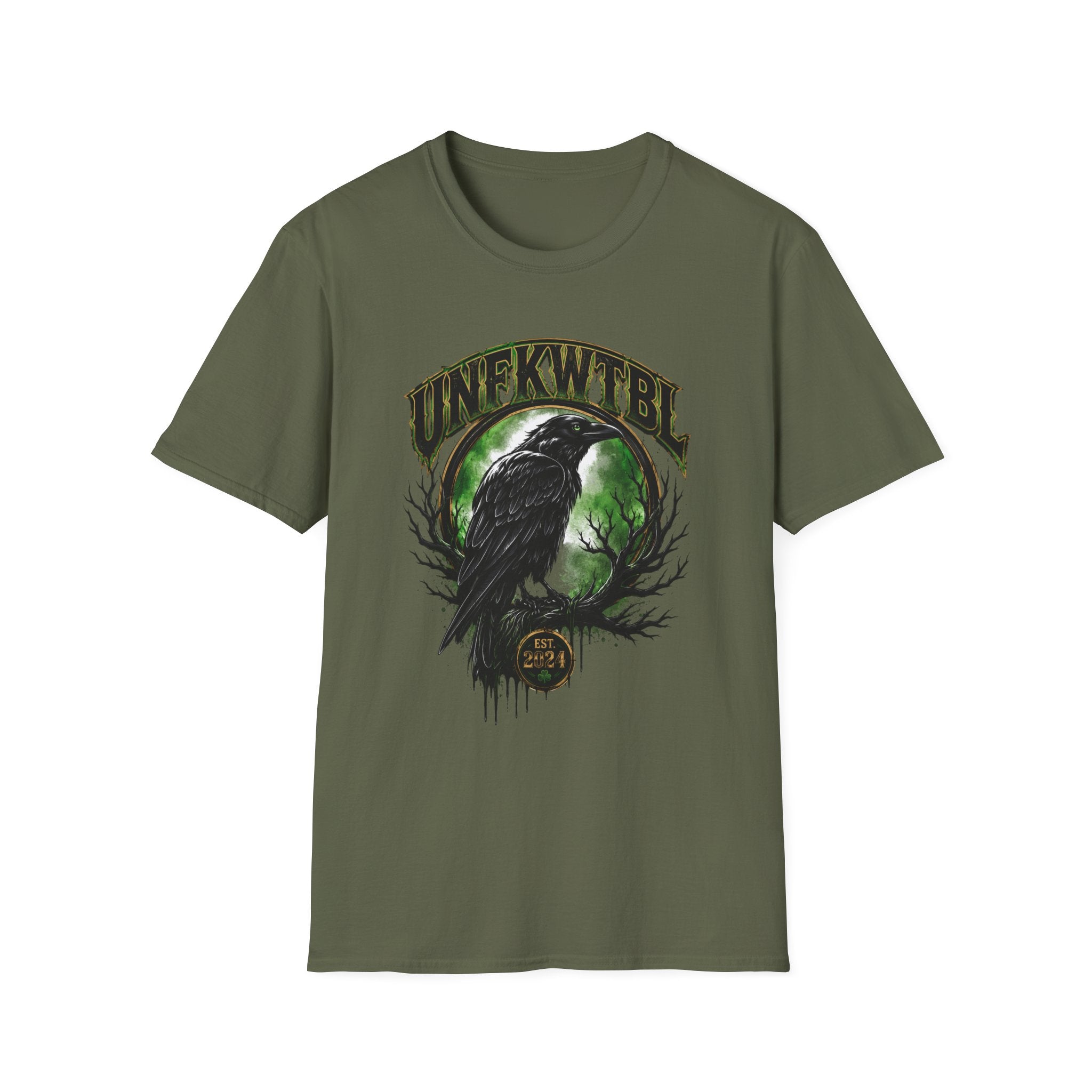 Raven Moon T-Shirt — 'UNFKWTBL' Gothic Crow Graphic Tee