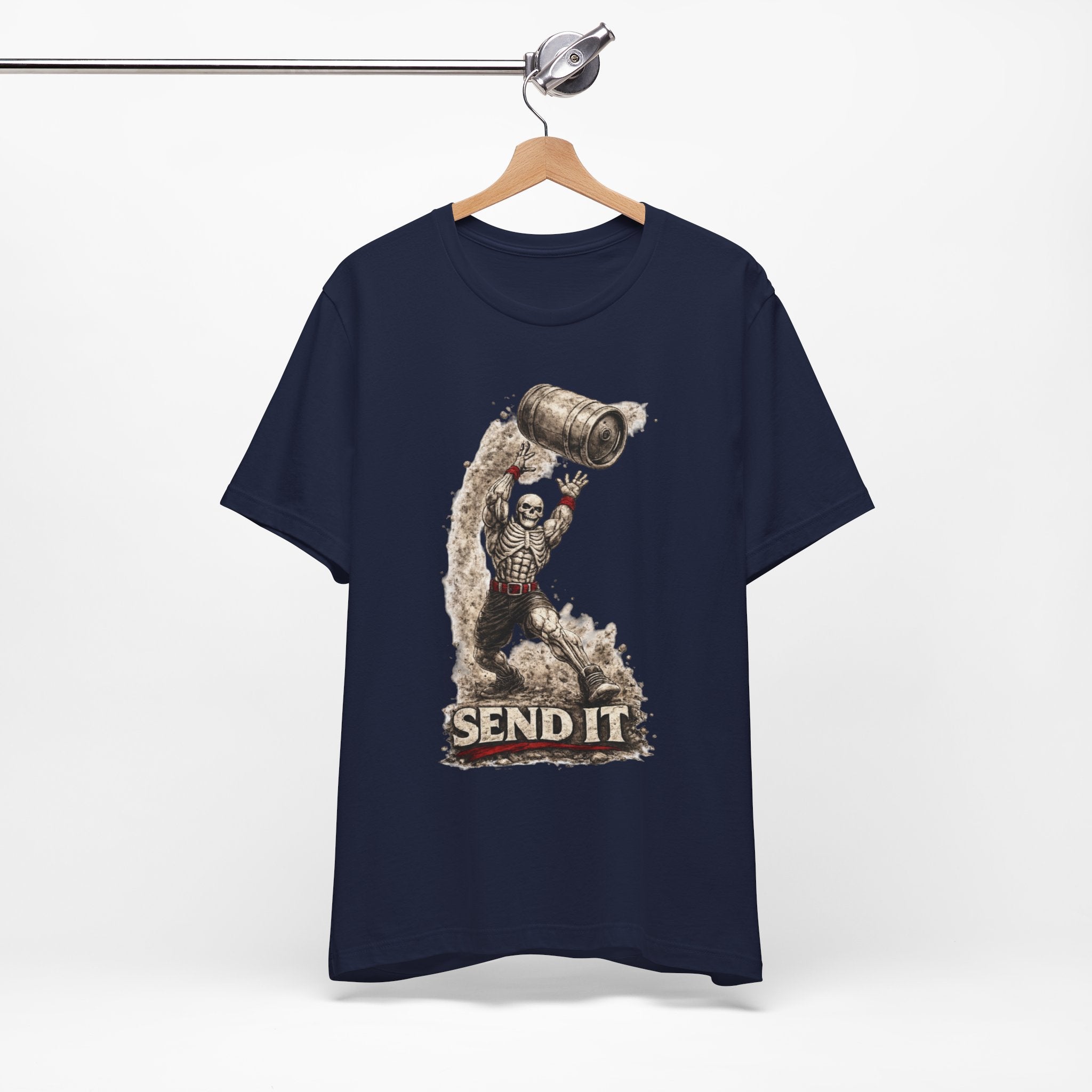 Send It Skull Rider T-Shirt — Vintage Skeleton Keg Surfing Tee