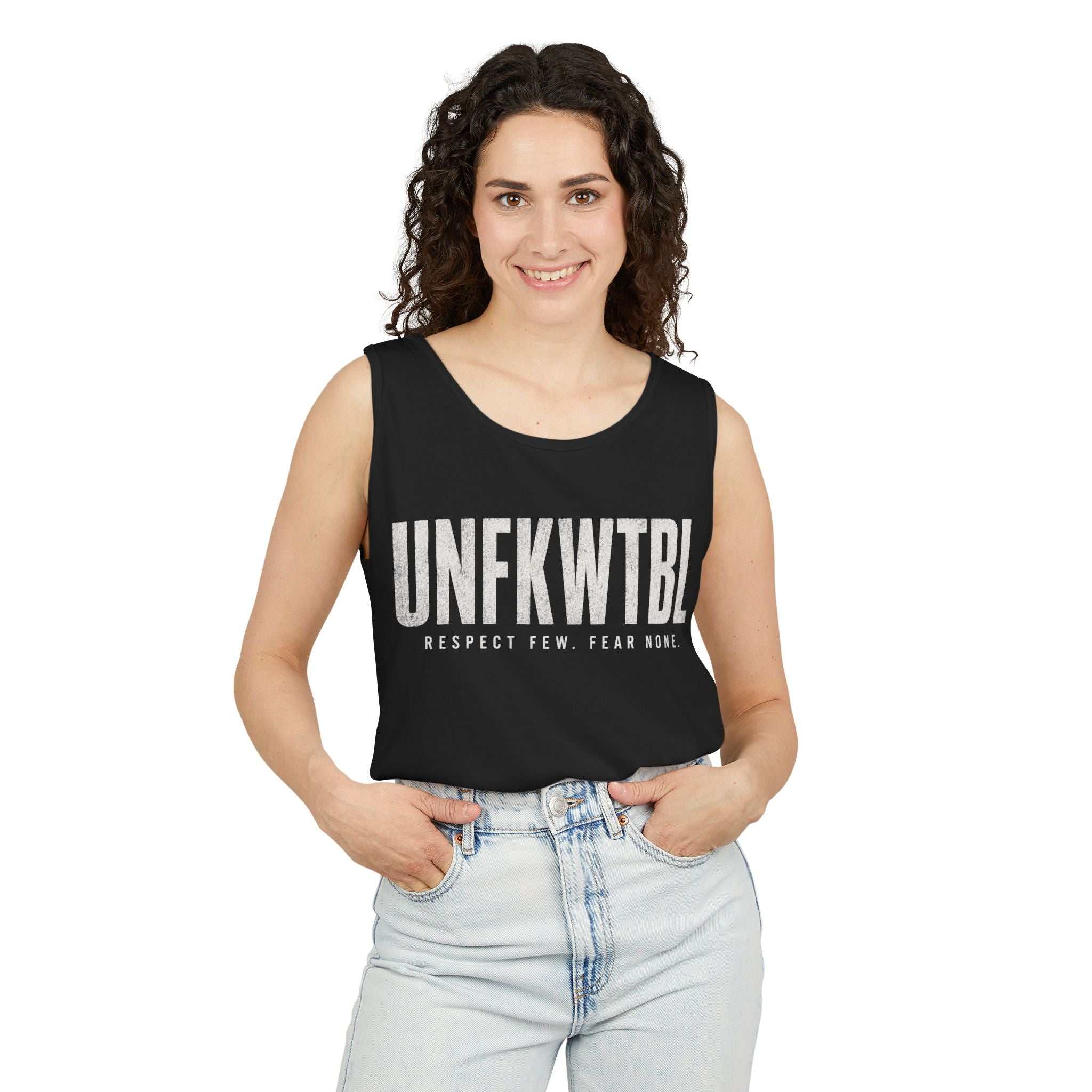 UNFKWTBL Tank Top — "Respect Few Fear None" Graphic Muscle Tee