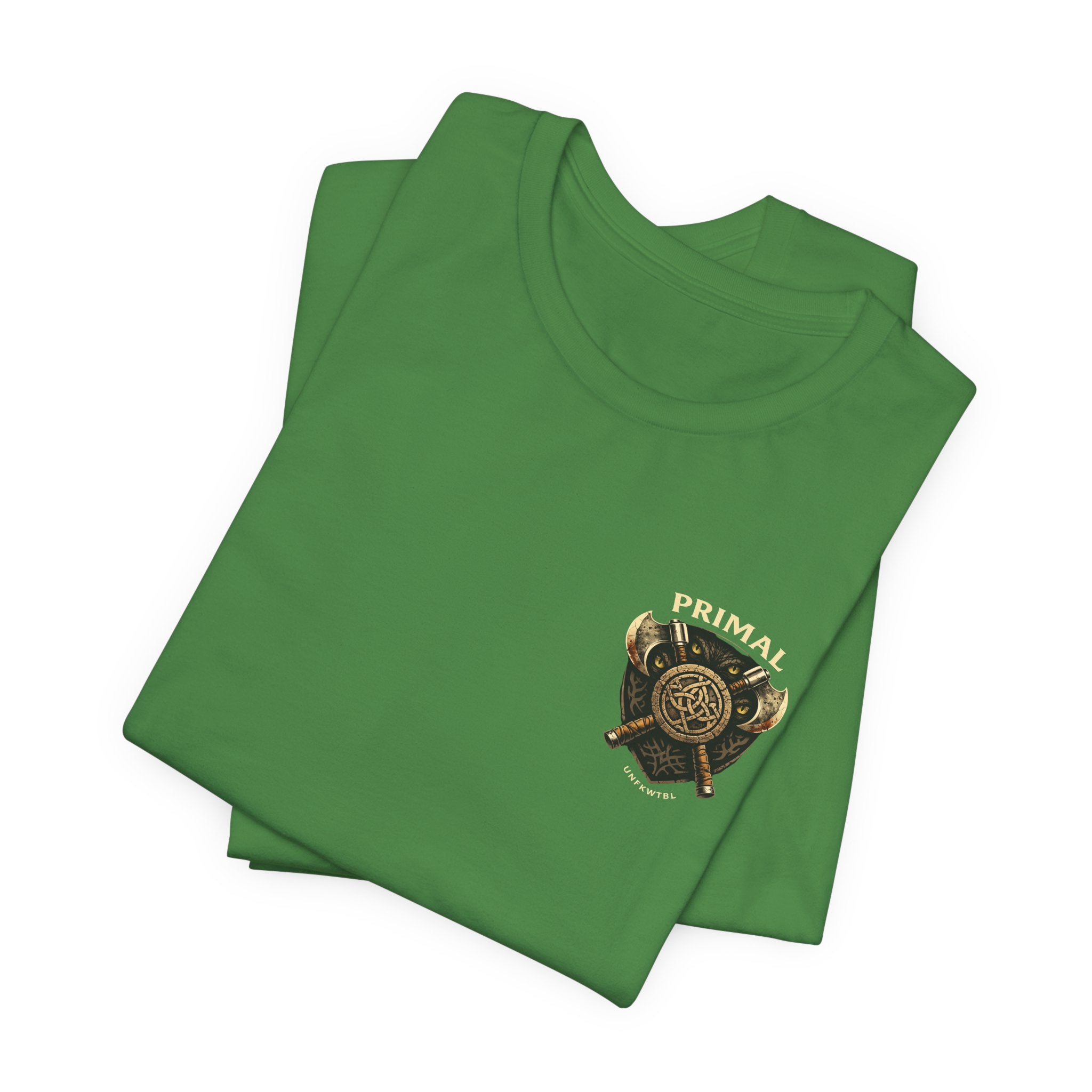 Barbarian Warrior Graphic Tee — 'Primal' Fantasy Pinup Backprint T-Shirt