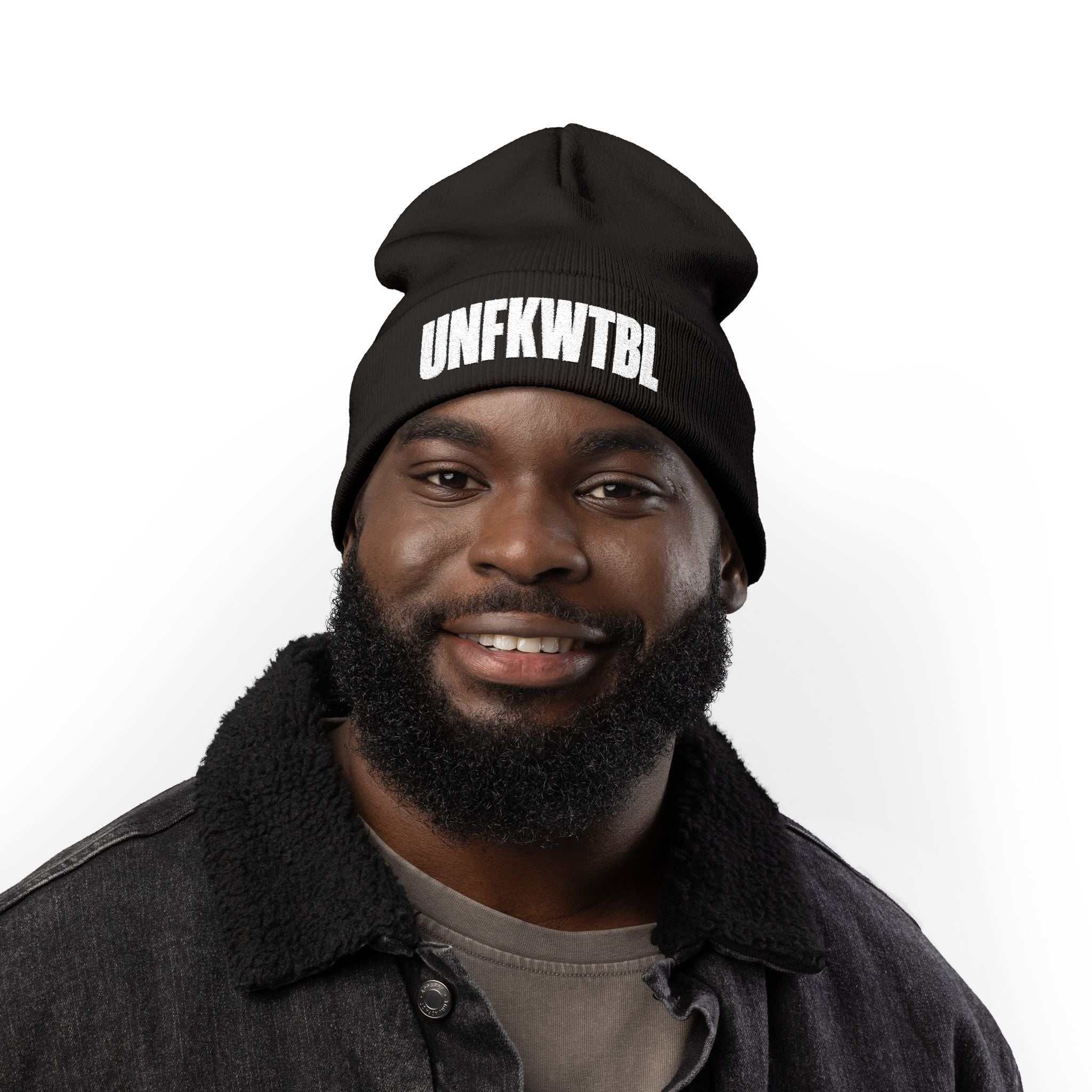 UNFKWTBL Embroidered Knit Beanie – Bold Streetwear Winter Hat