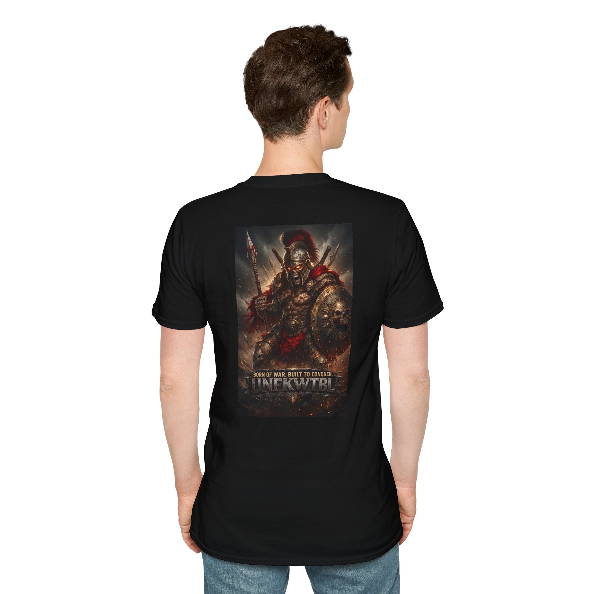 Spartan Dark Warrior Graphic T-Shirt — Vintage Grim Knight Design