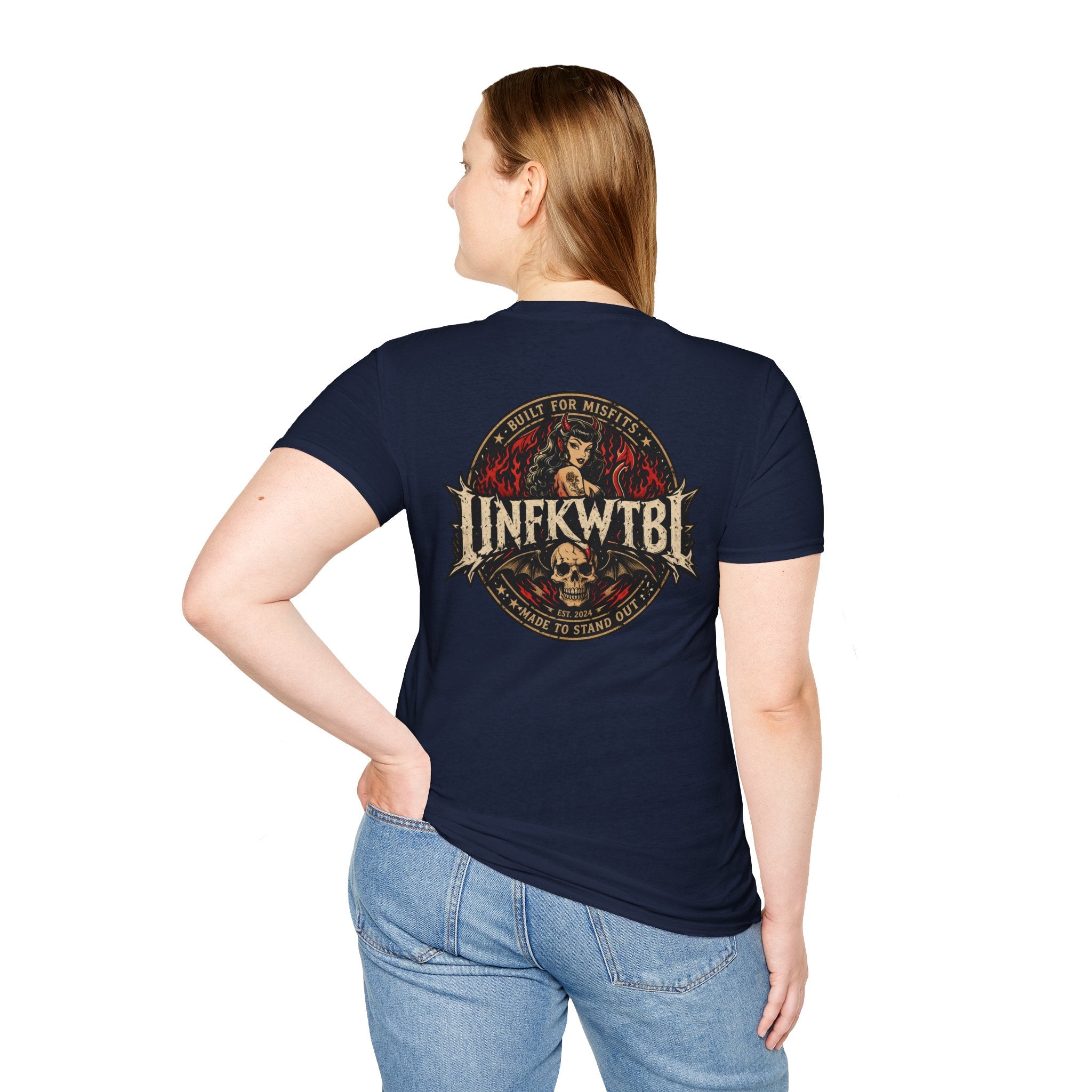Graphic T-Shirt — 'UNFKWTBL' Vintage Rock Skull Design