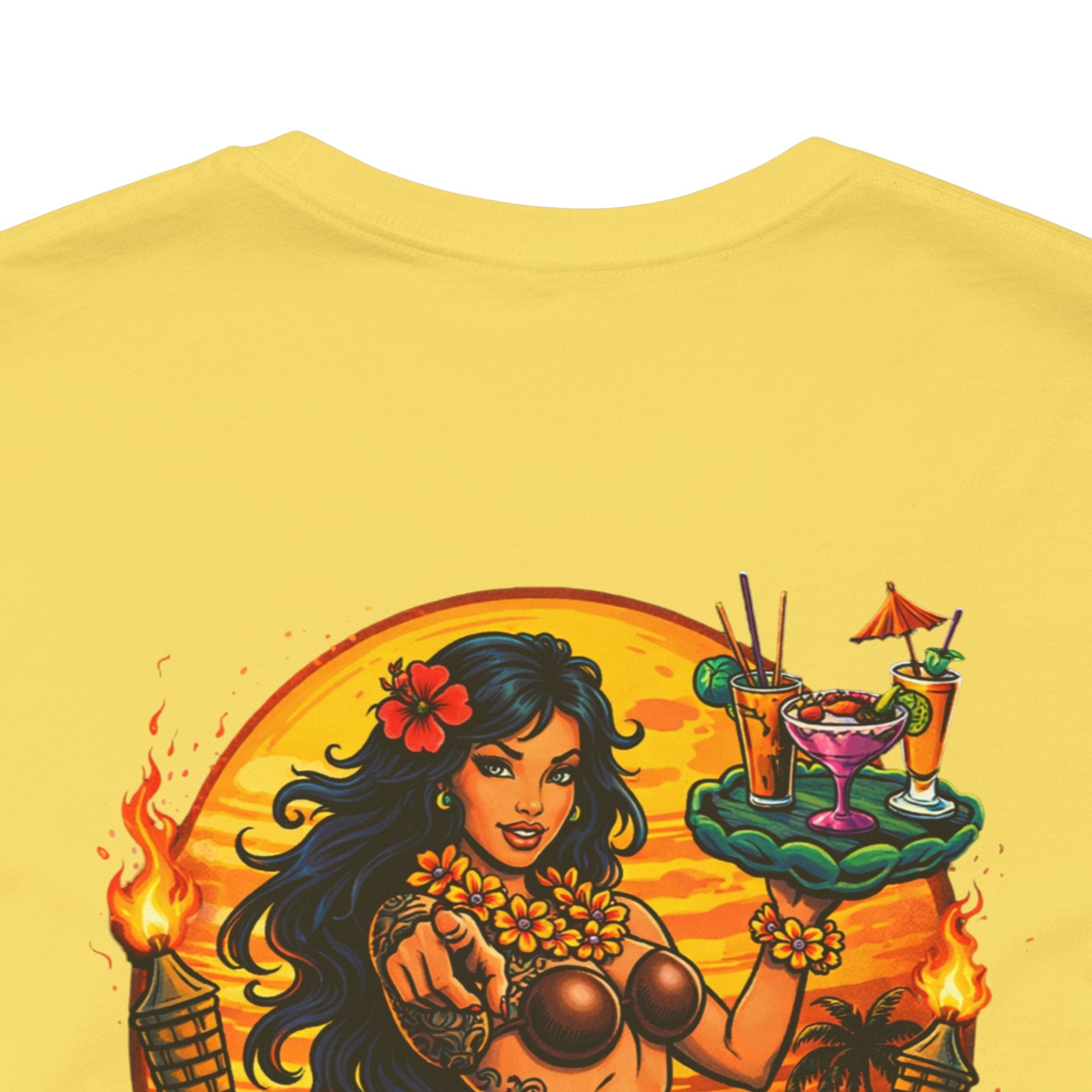 Hawaiian Hula Mermaid T‑Shirt — "Drink Hard Stay Unfwktbl" Tropical Bar Tee