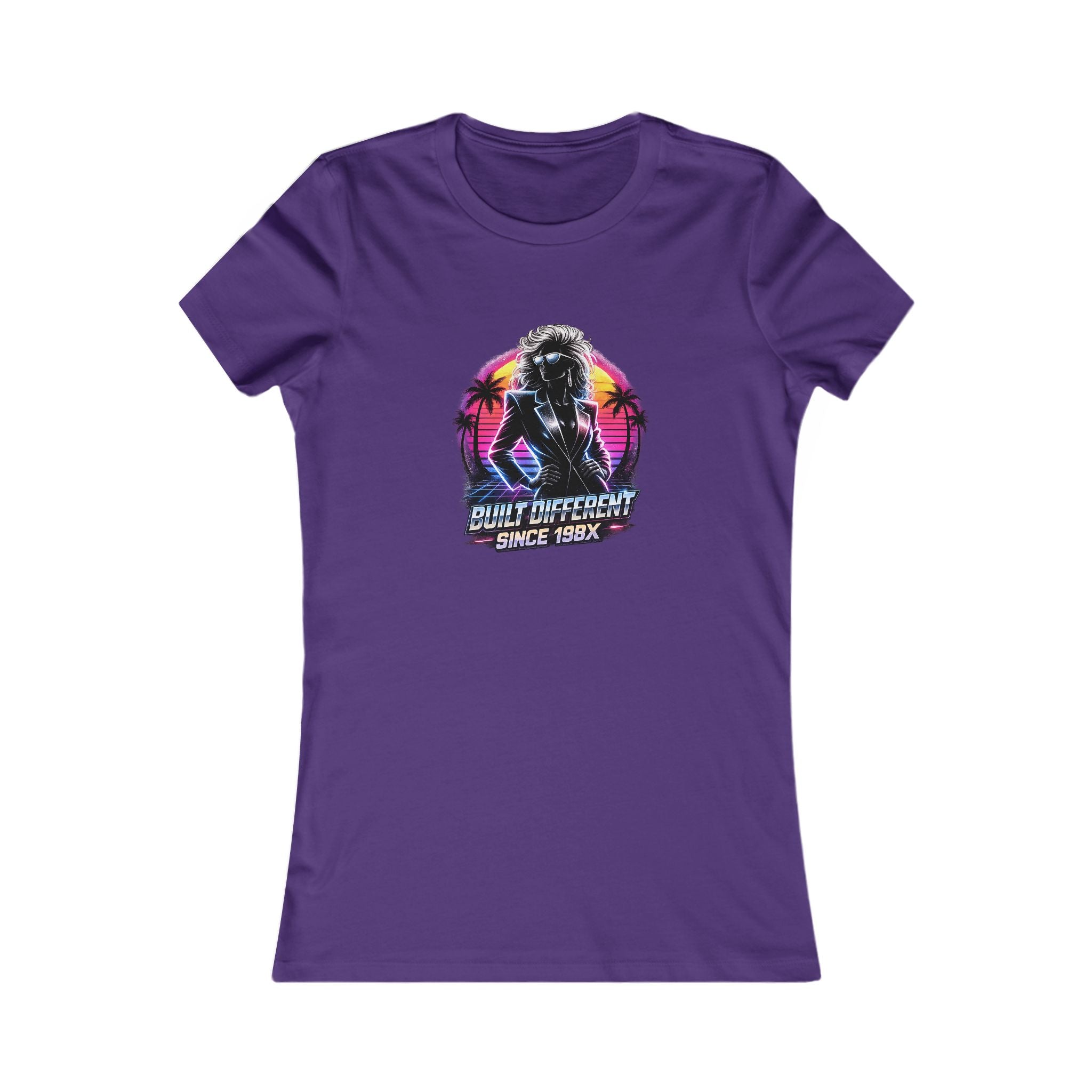 Women's Retro Palm Graphic Tee — "Don't Worry, Surf's Up" Vintage Sunset Shirt