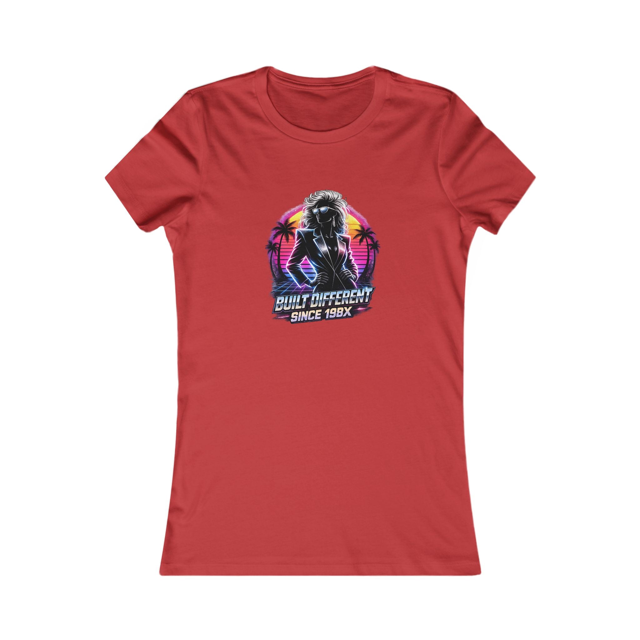 Women's Retro Palm Graphic Tee — "Don't Worry, Surf's Up" Vintage Sunset Shirt
