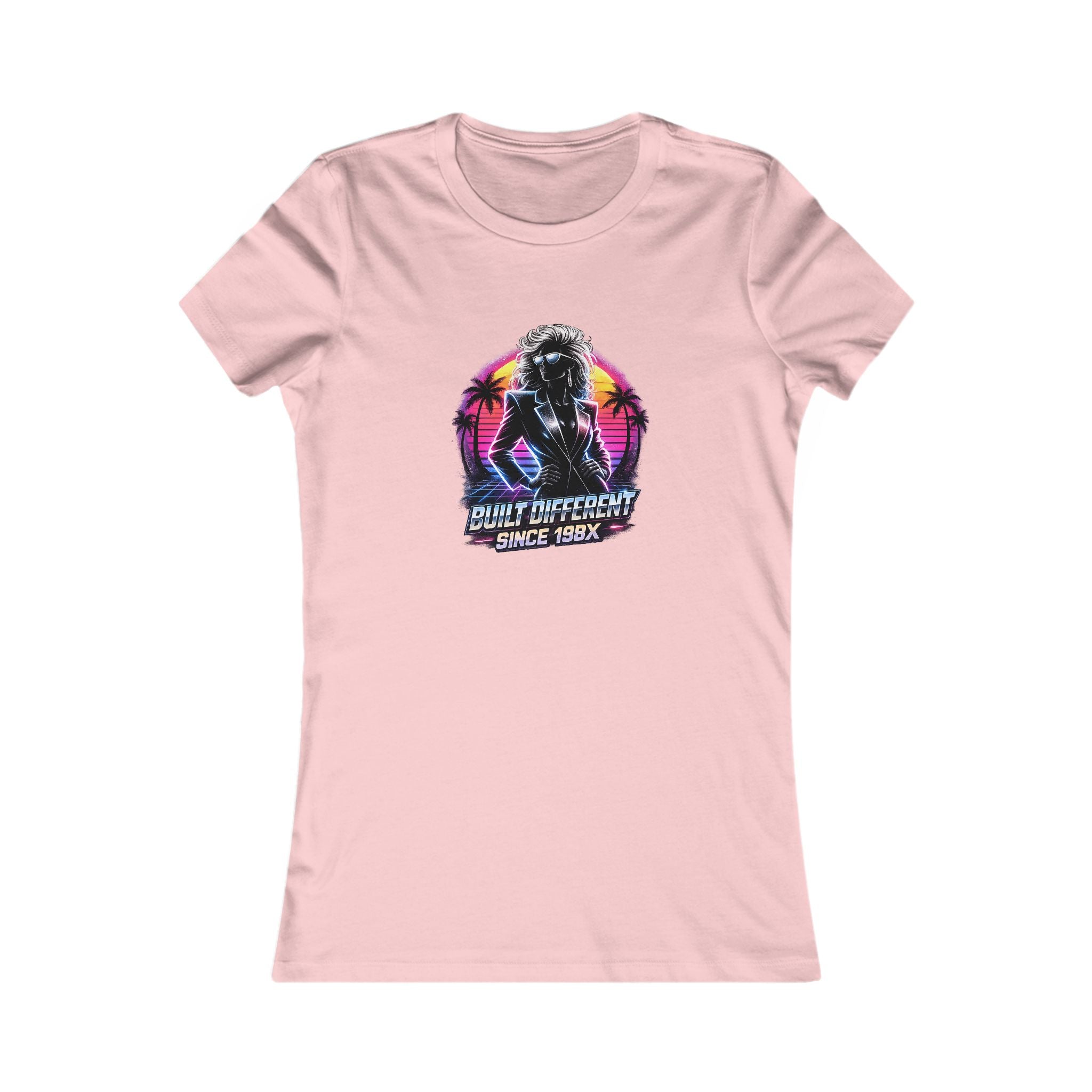Women's Retro Palm Graphic Tee — "Don't Worry, Surf's Up" Vintage Sunset Shirt