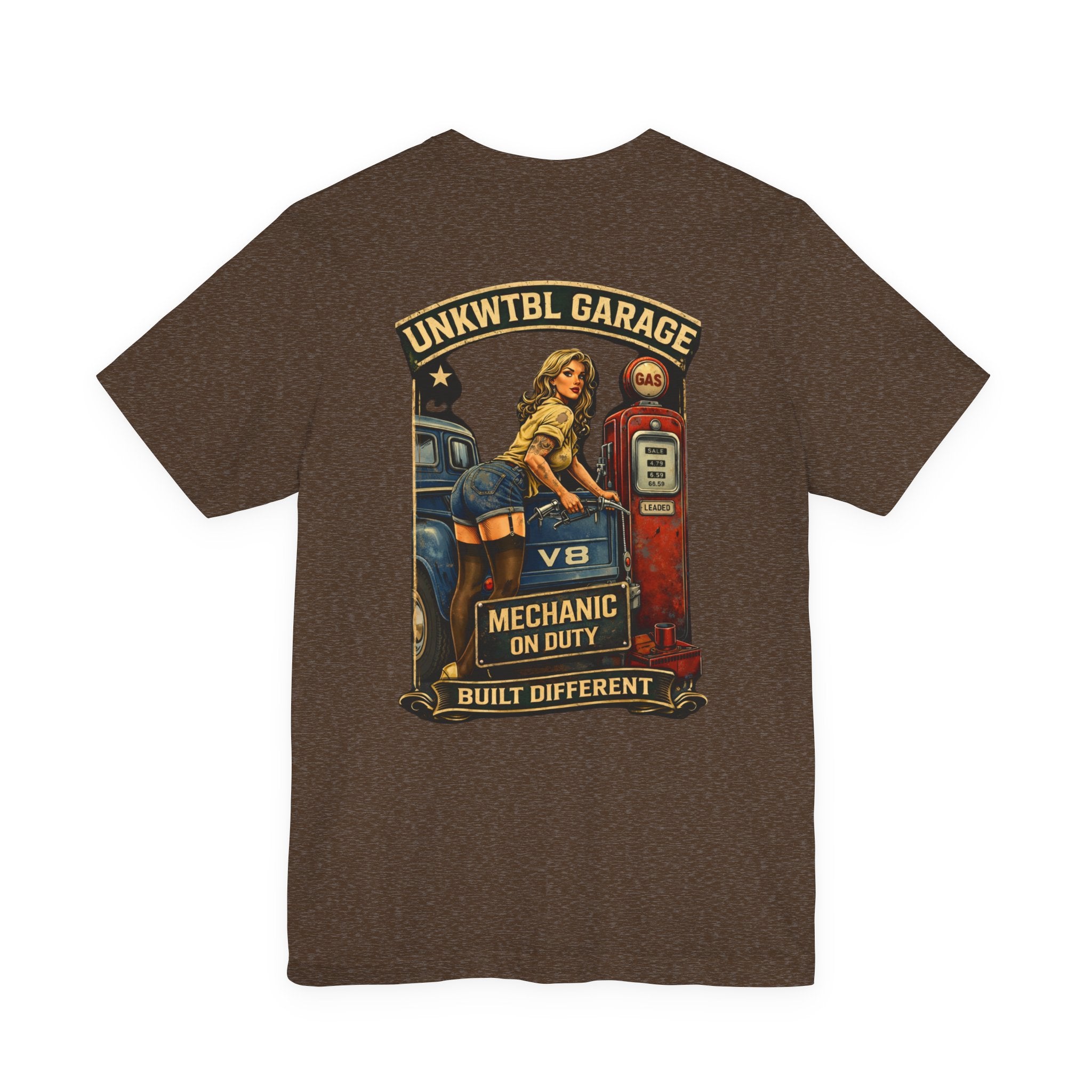 Mechanic On Duty Tee — Vintage Pinup Garage Shirt