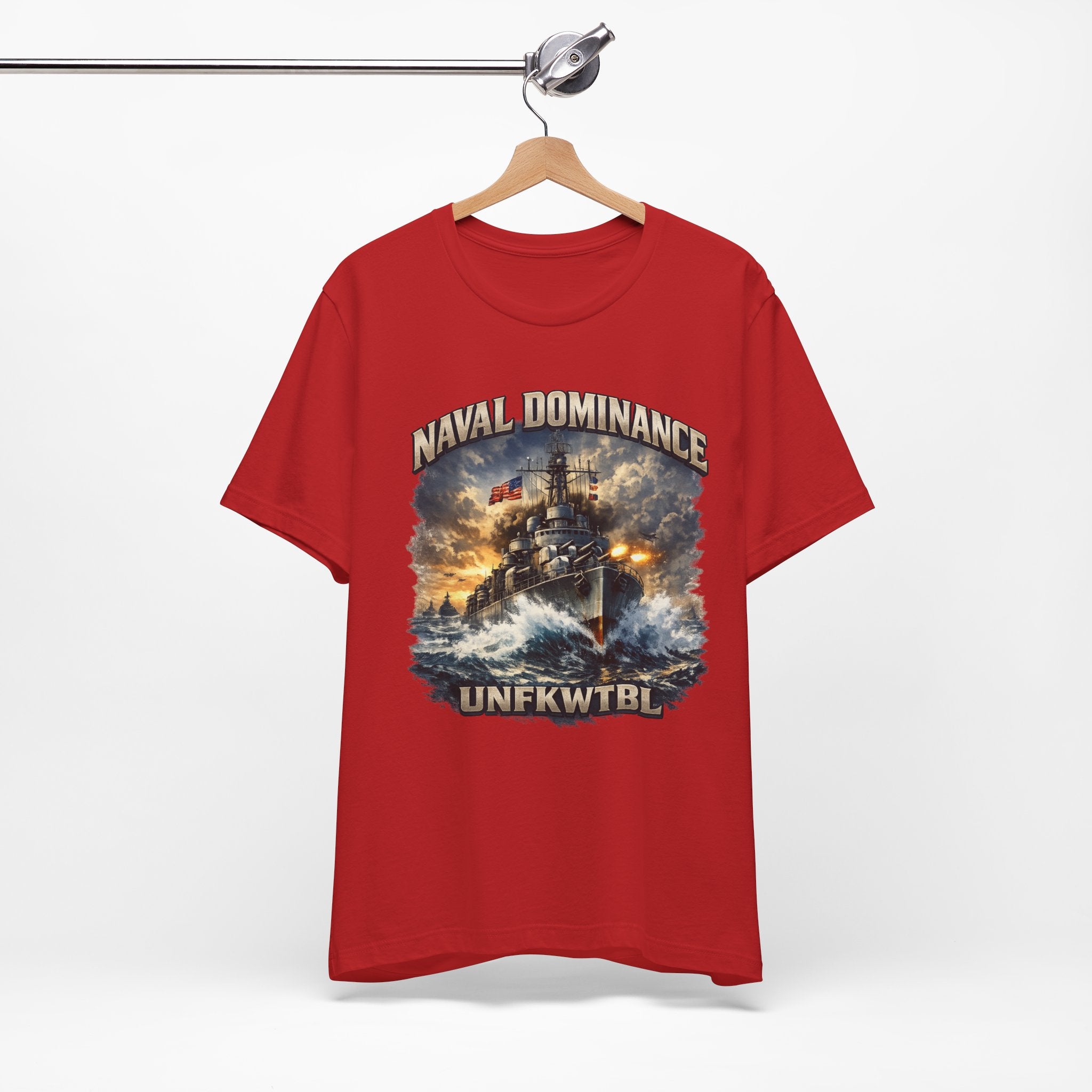 Naval Dominance Battleship Tee — 'UNFKWTBL' Military Navy Shirt