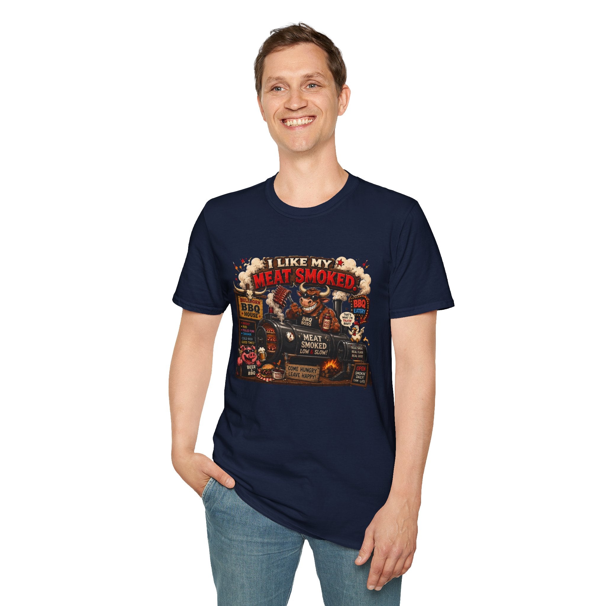 BBQ Smoker Tee — “I Like My Meat Smoked” Graphic T-Shirt