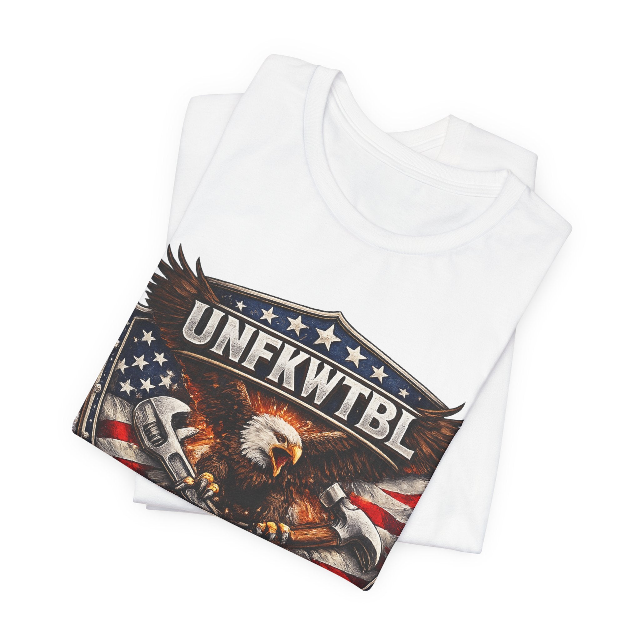 We Build America T-Shirt — Patriotic Eagle Flag Graphic Tee (UNFKWTBL)